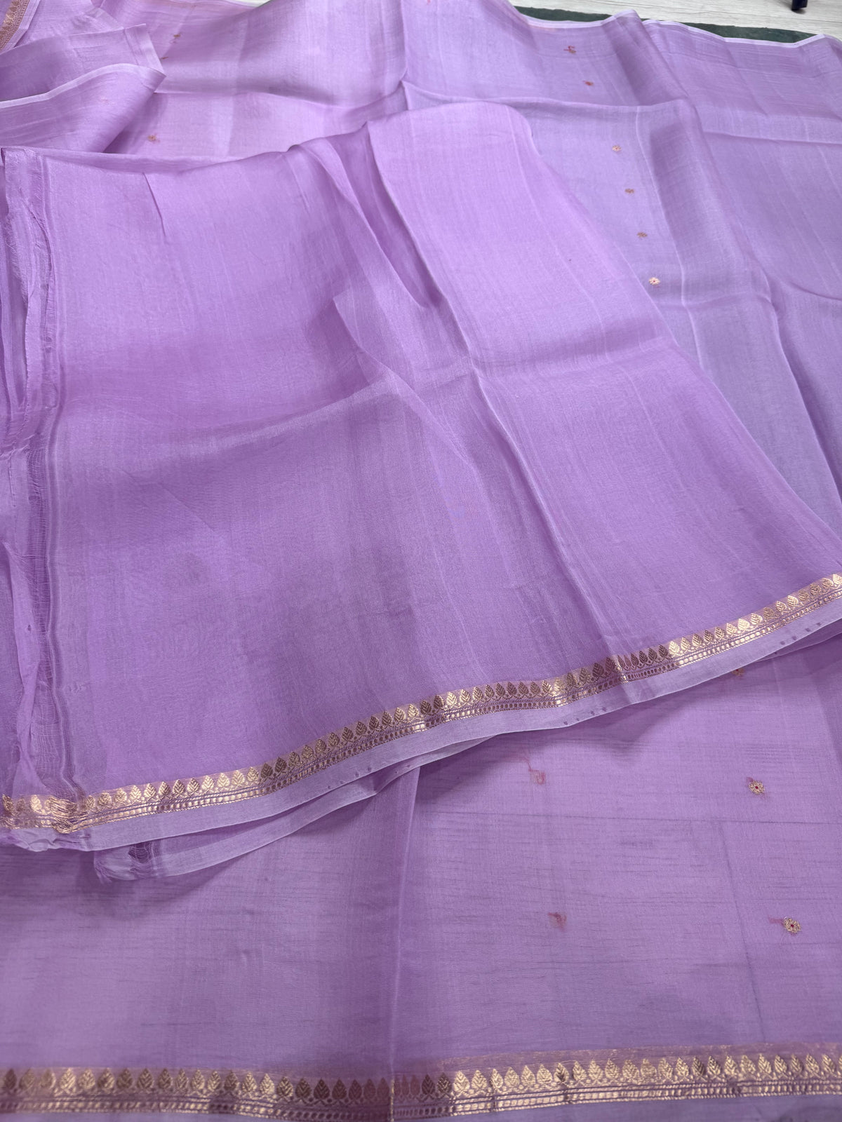 Light violet pure Kora Organza Saree 111