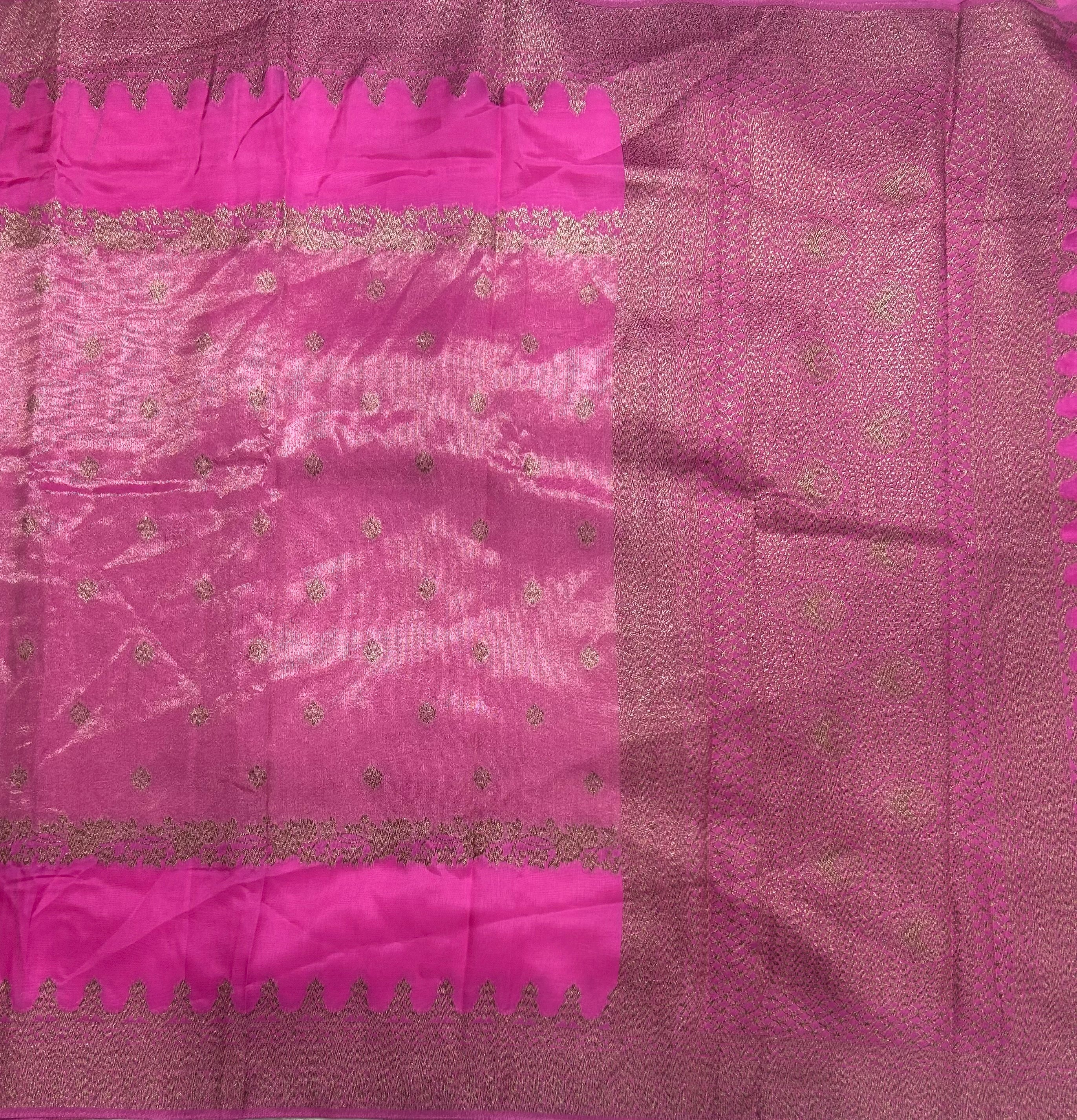 Baby pink brocade tussar georgette crepe 106 silk saree