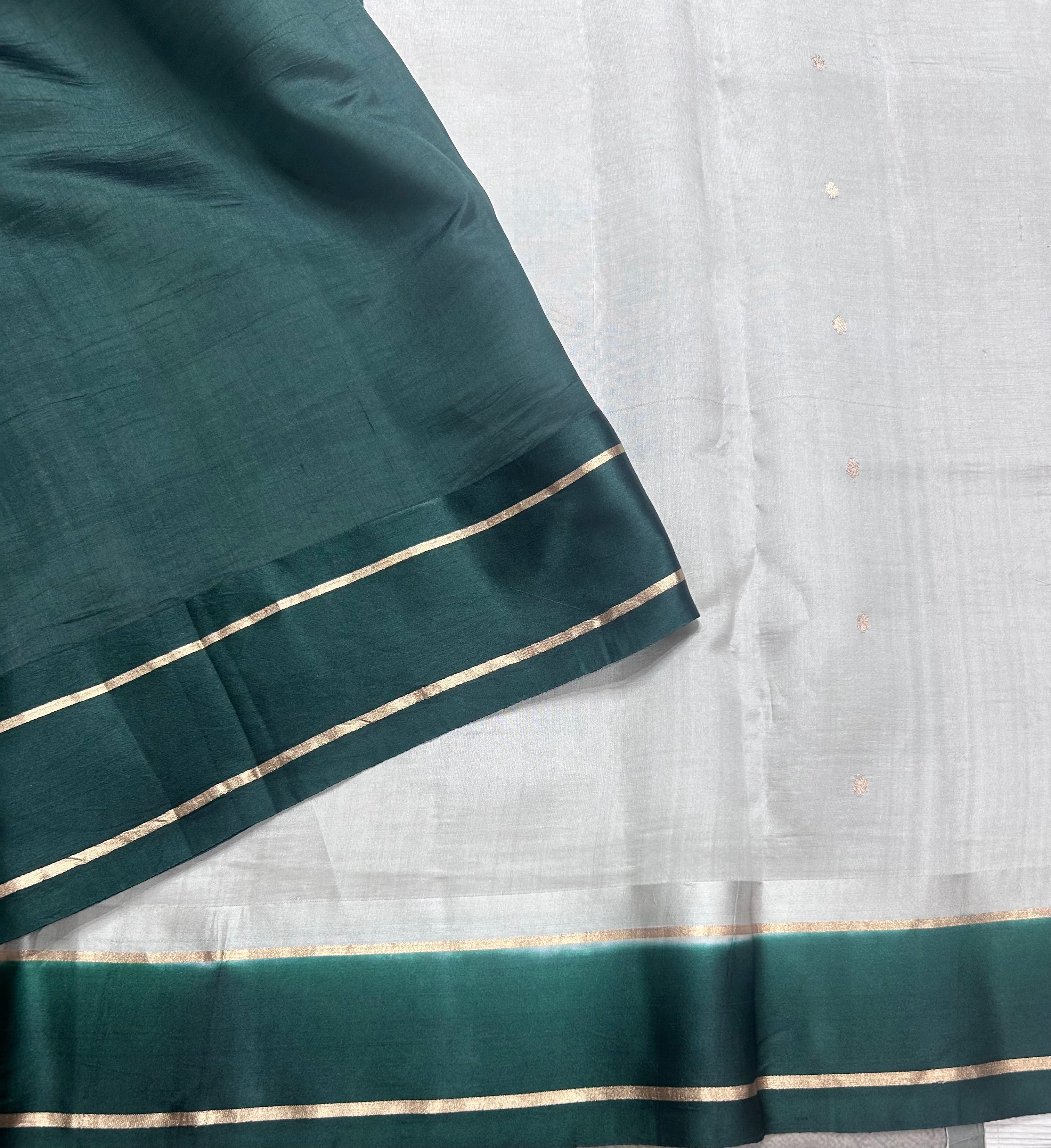 Grey benarasi lightweight silk 106 saree