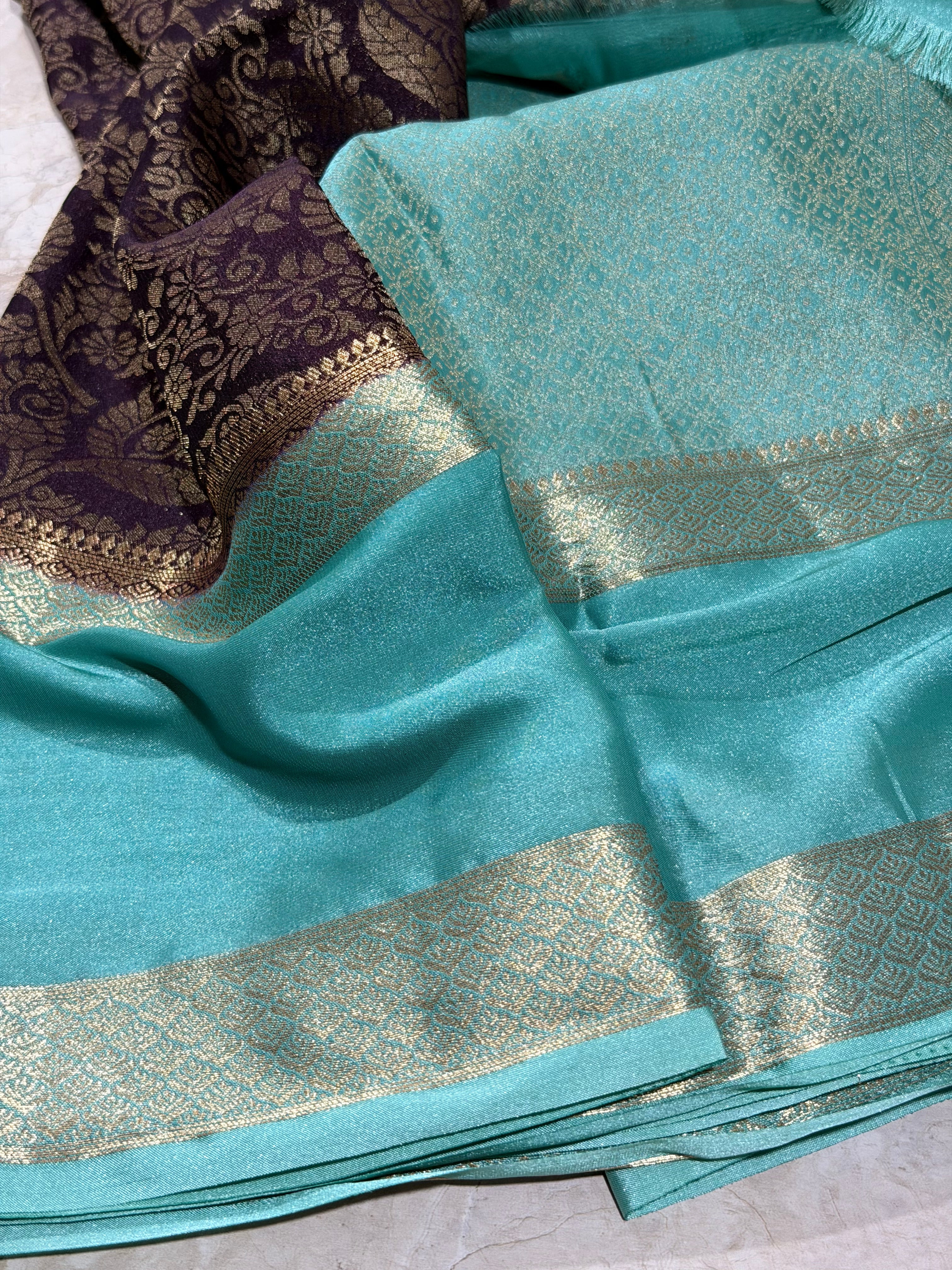 Brown Brocade Semi Mysore Silk Saree 108