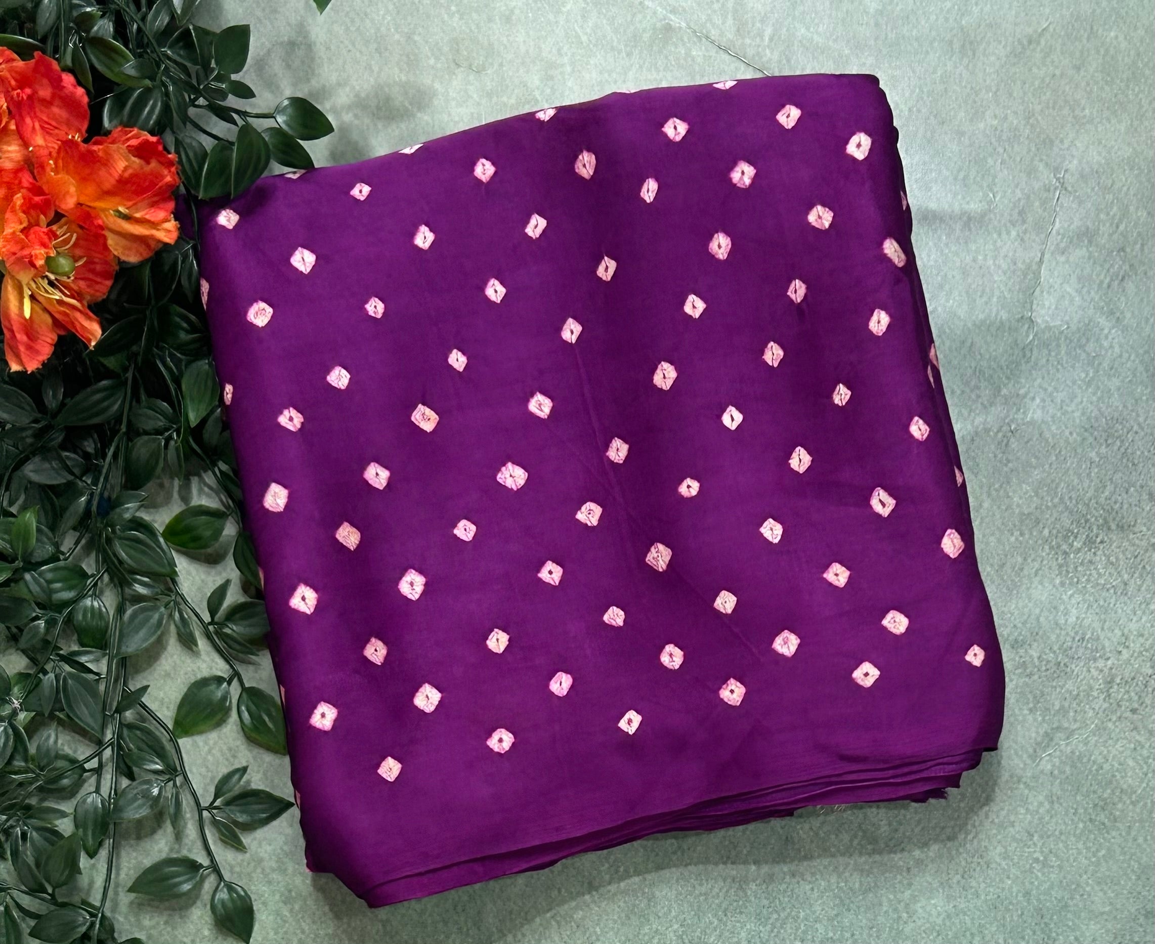 Purple Bandhani modal silk 104 saree