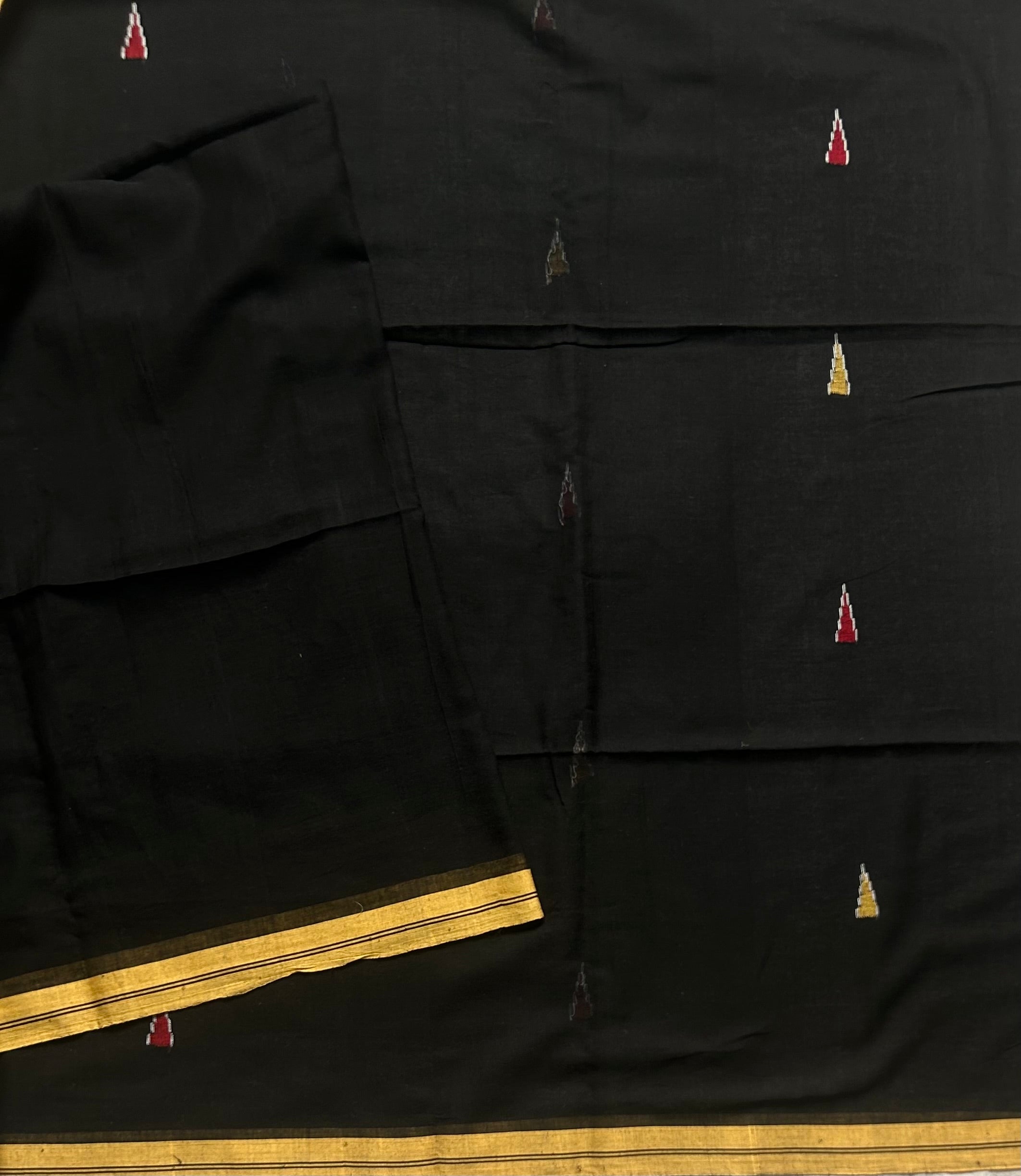 Black pure cotton 103 jamdani saree