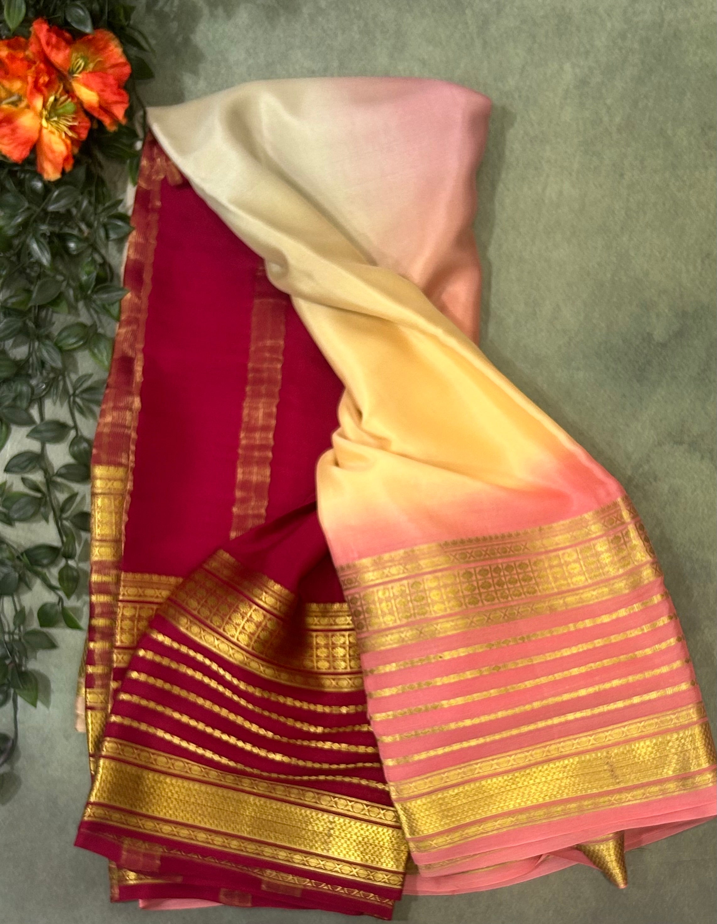 Rankart pure Mysore crepe silk saree