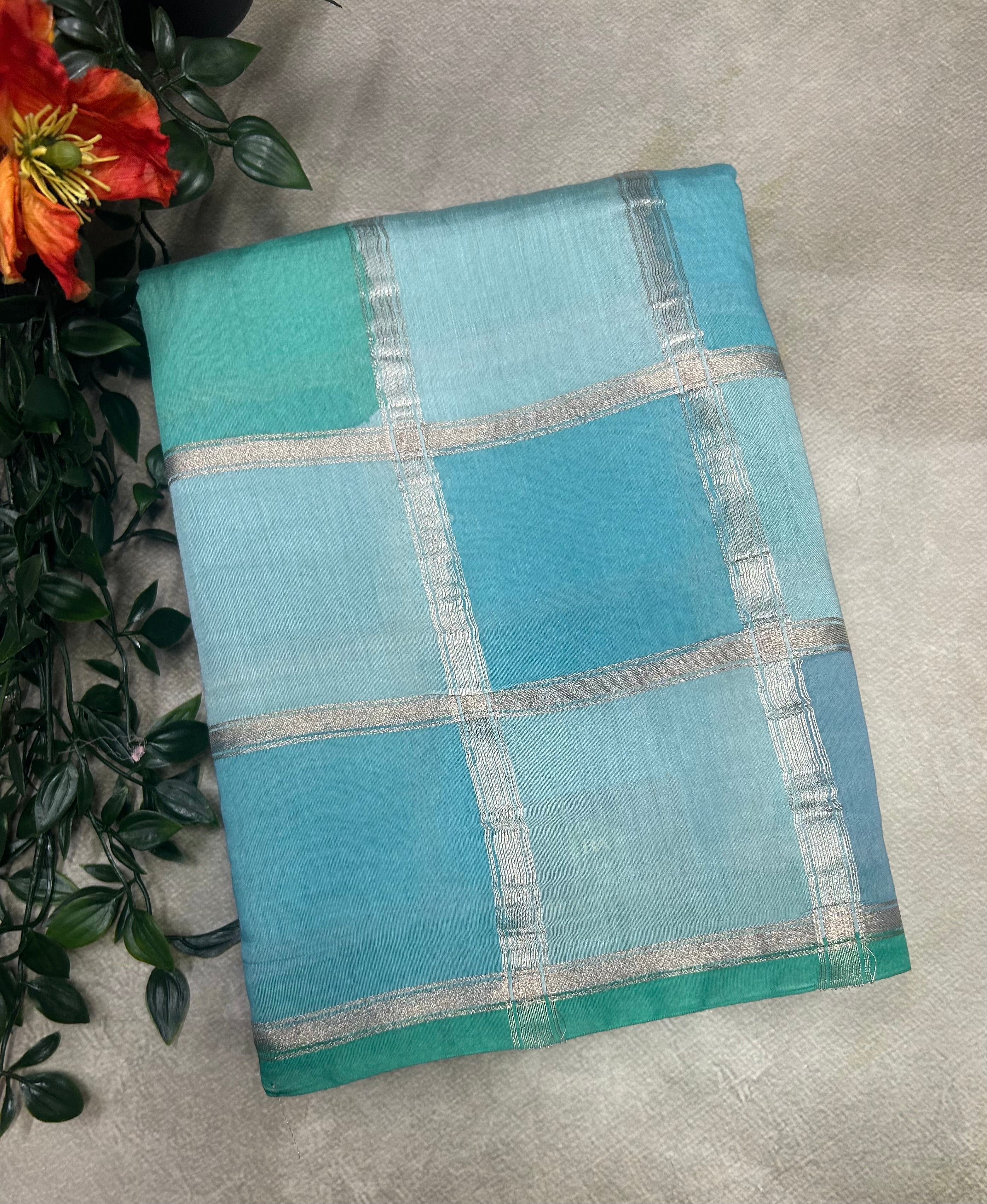 Rankart soft tussar crepe checks 105 saree