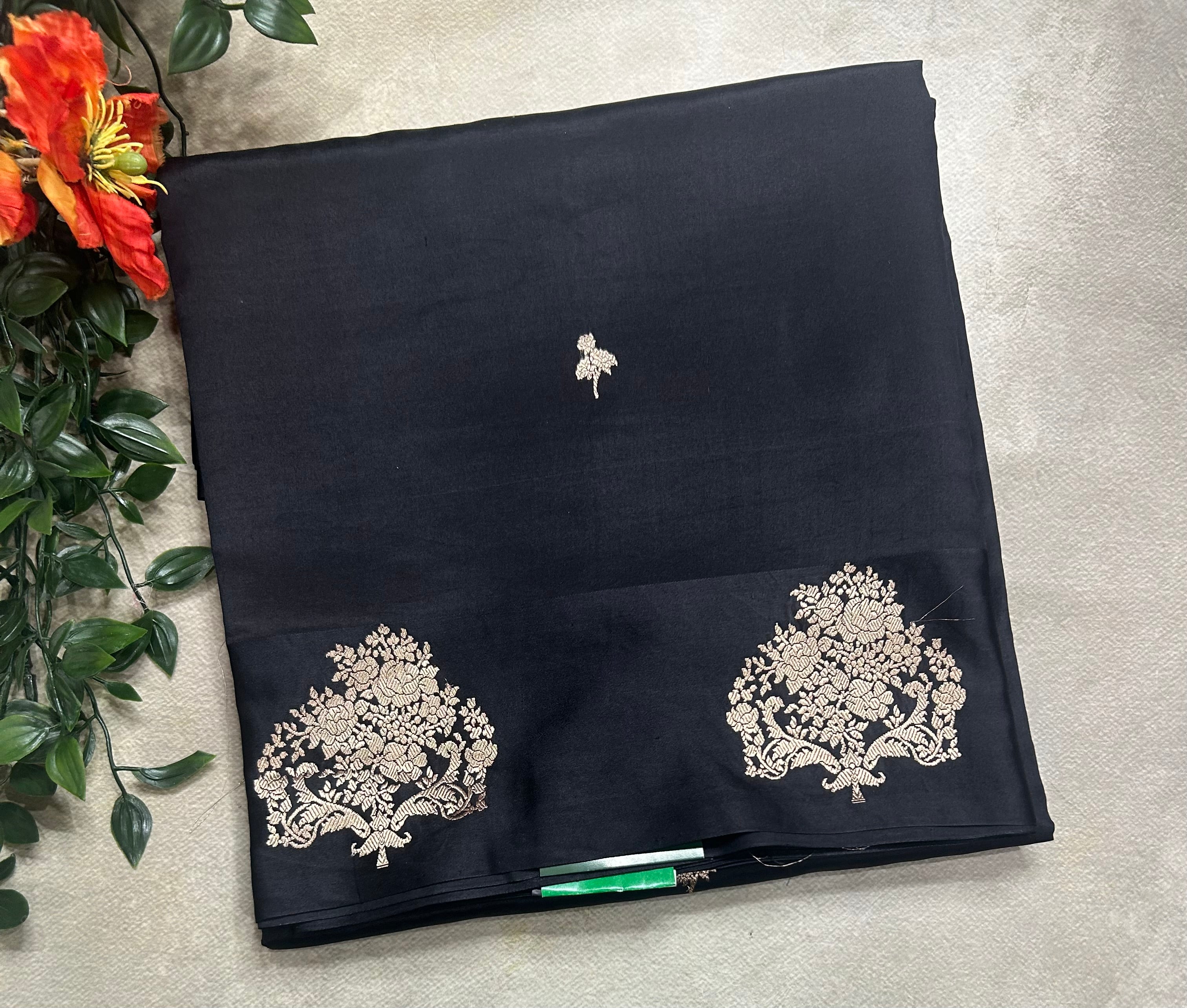 Black benarasi lightweight silk 105 saree