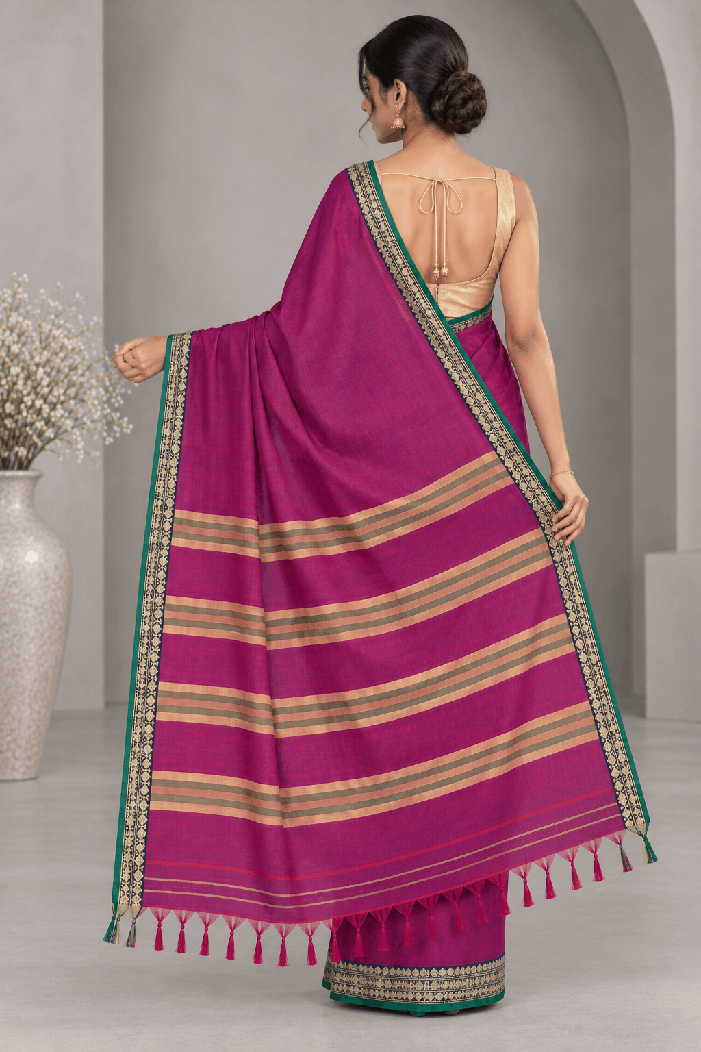 Magenta Narayanpet Cotton Saree 109