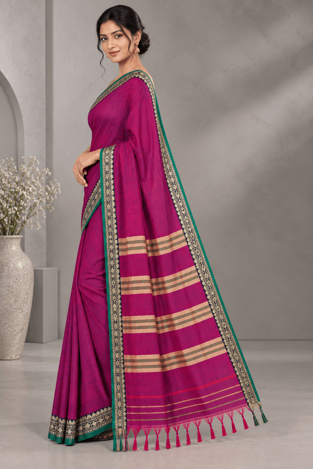 Magenta Narayanpet Cotton Saree 109
