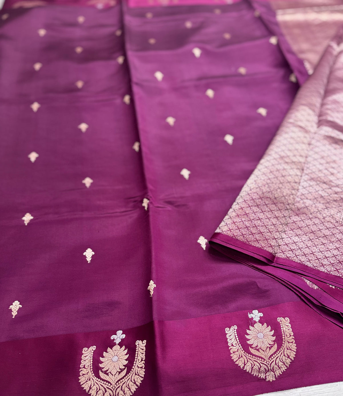 Wine benarasi lightweight silk 111 saree