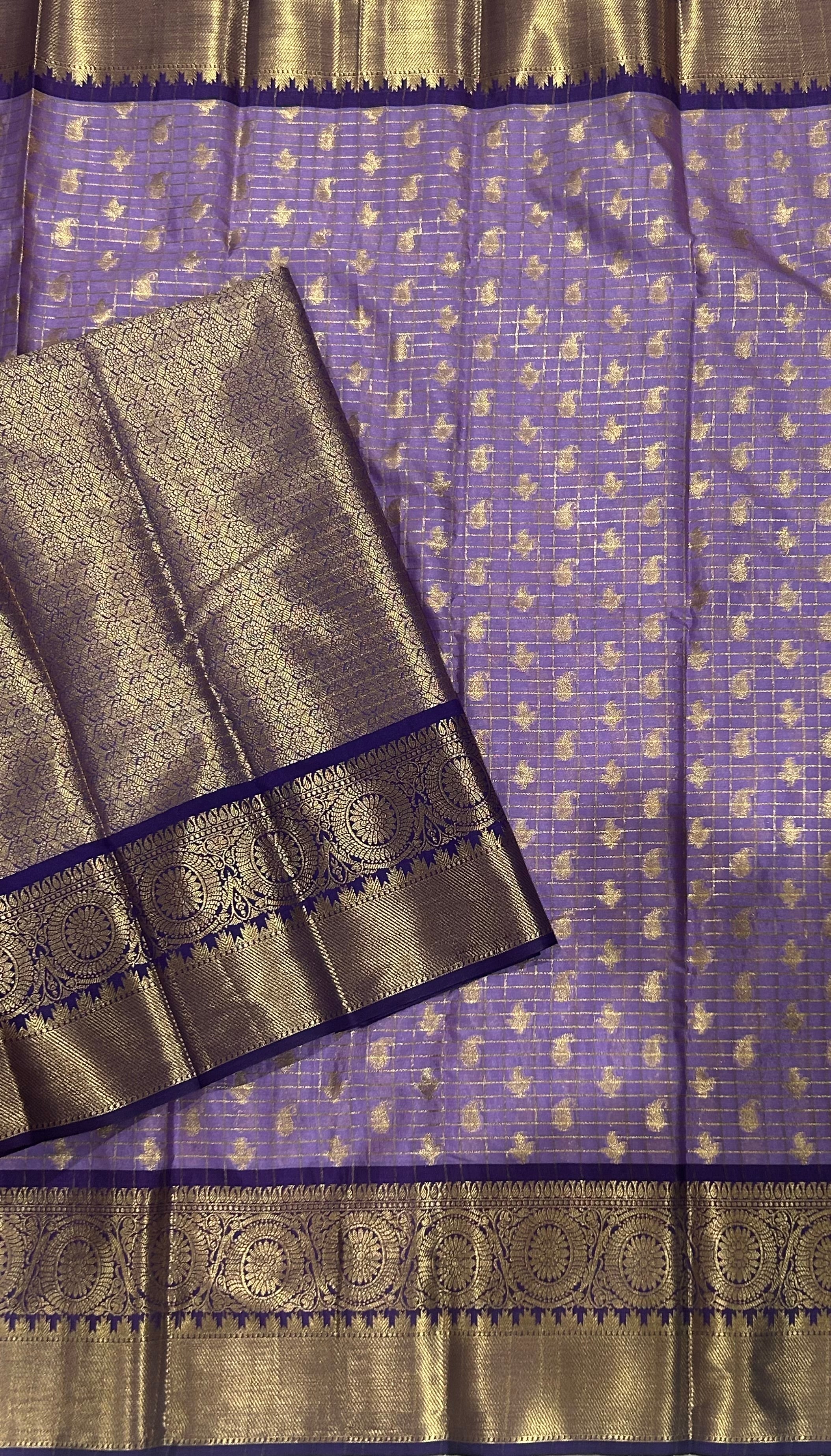 Light purple brocade semi kanchi-08 silk saree