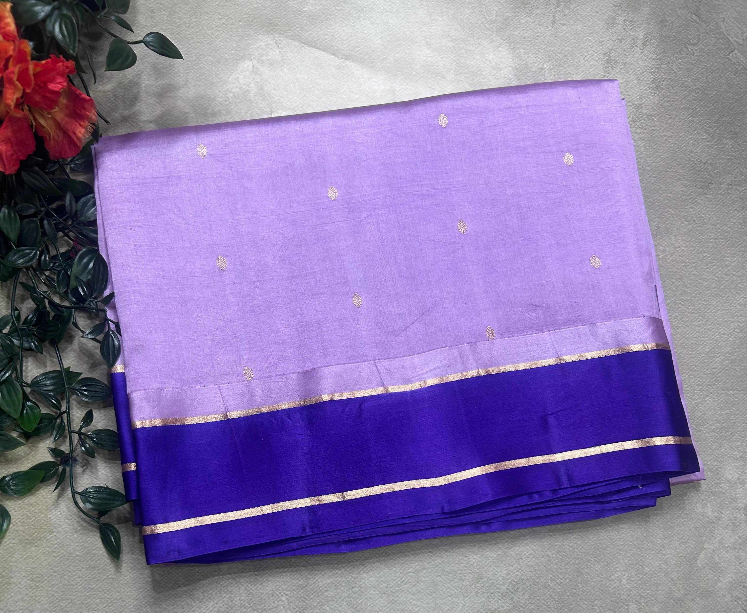 Pastel purple  benarasi lightweight silk 106 saree