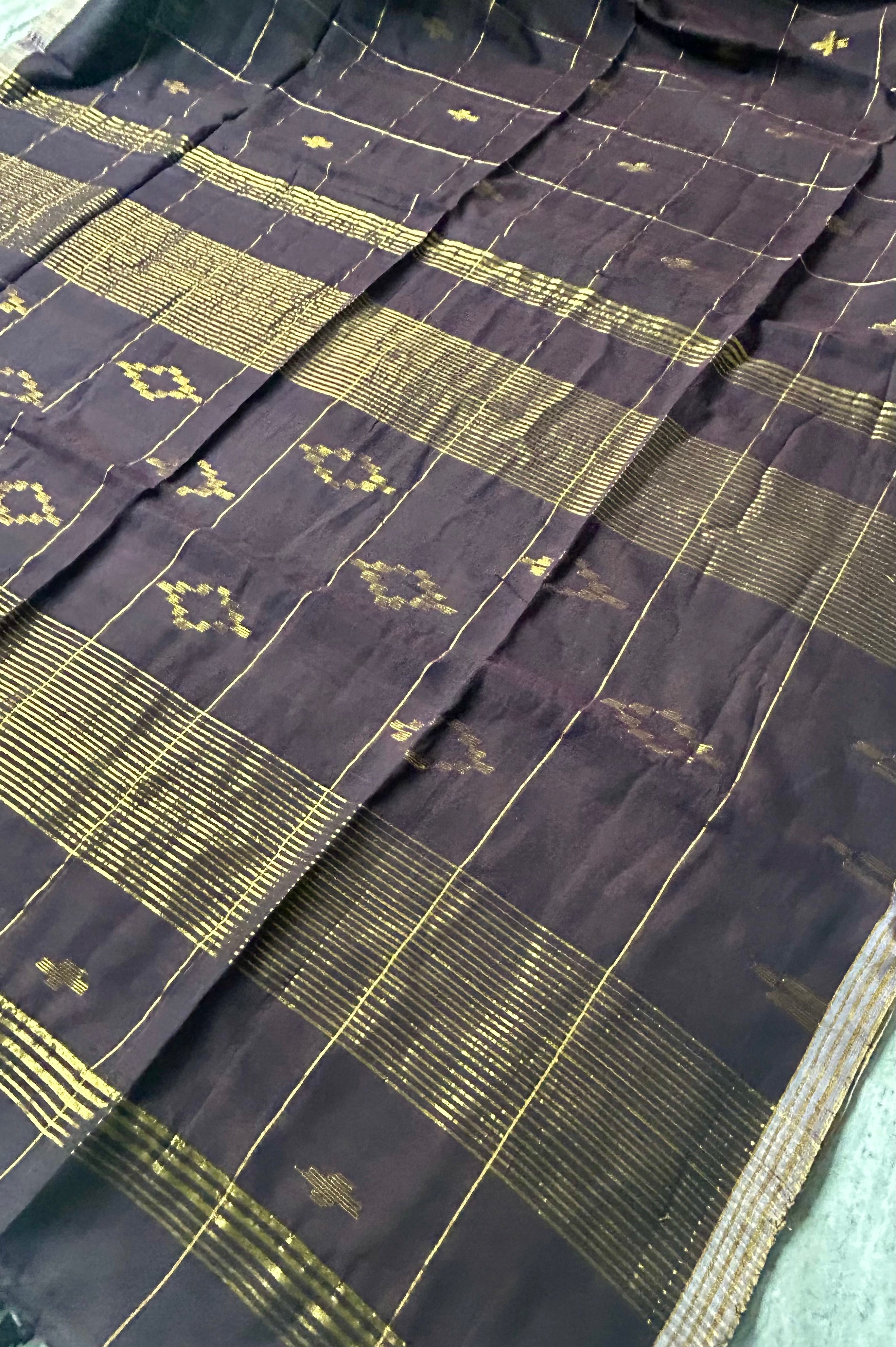 Dark wine pure cotton 103 jamdani saree