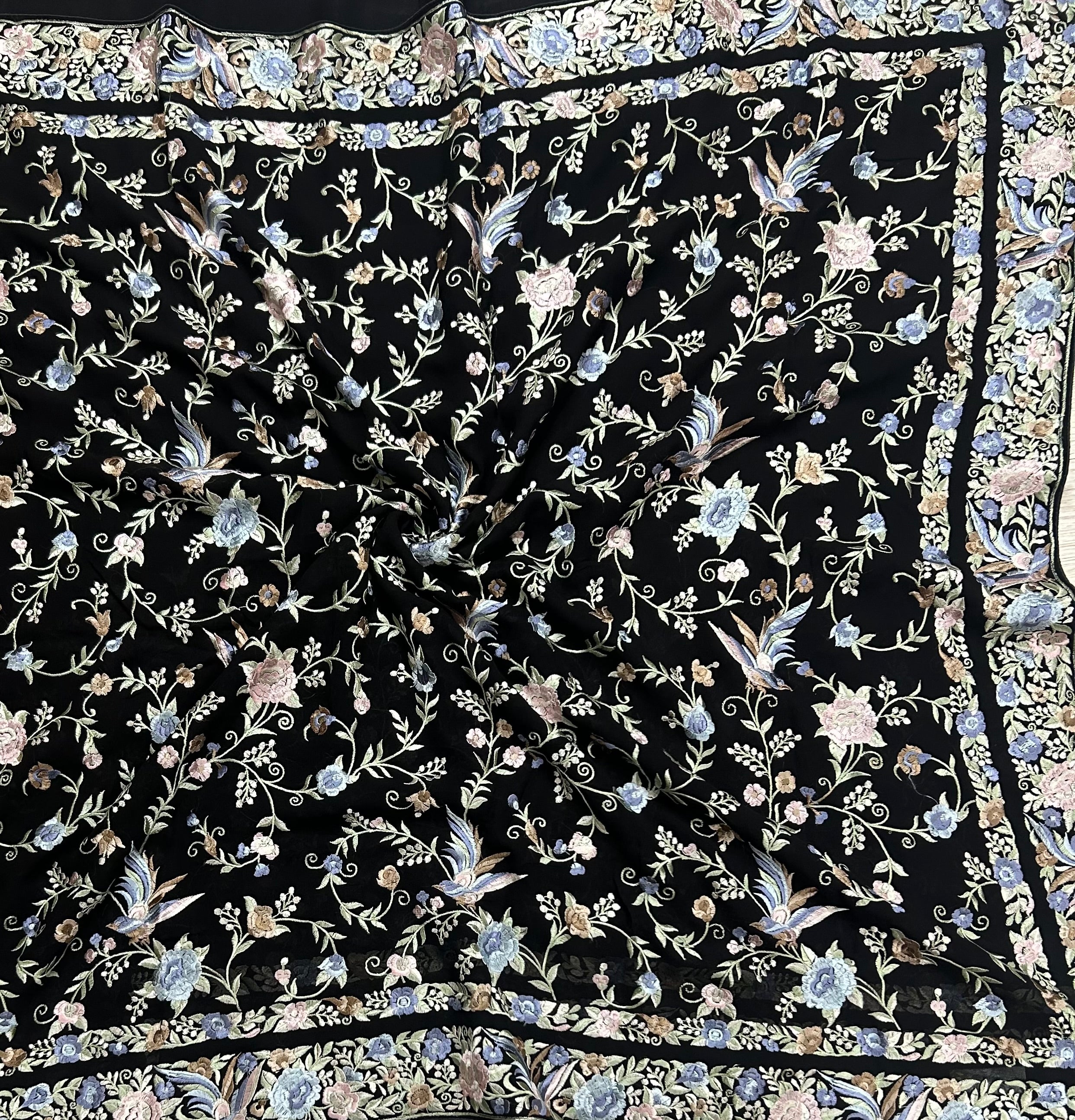 Black georgette parsi 104 saree