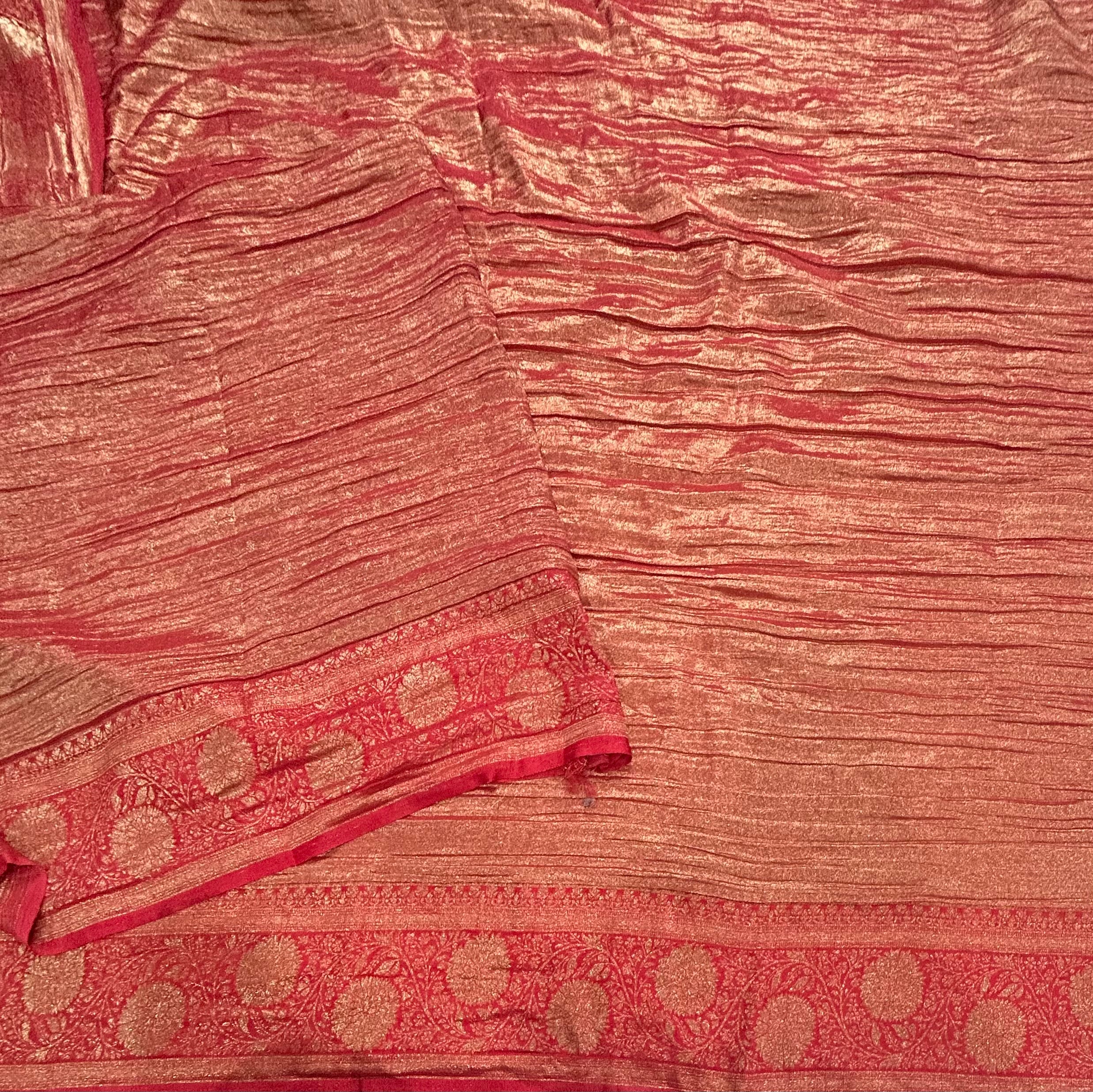 Red crush tissue 105  saree