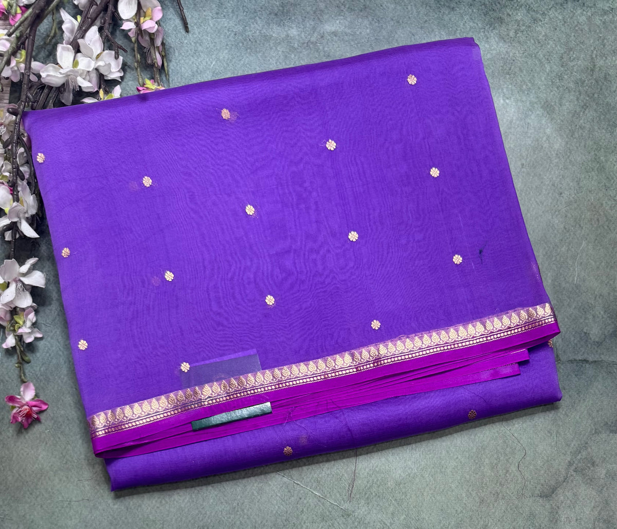 Purple pure Kora Organza Saree 111