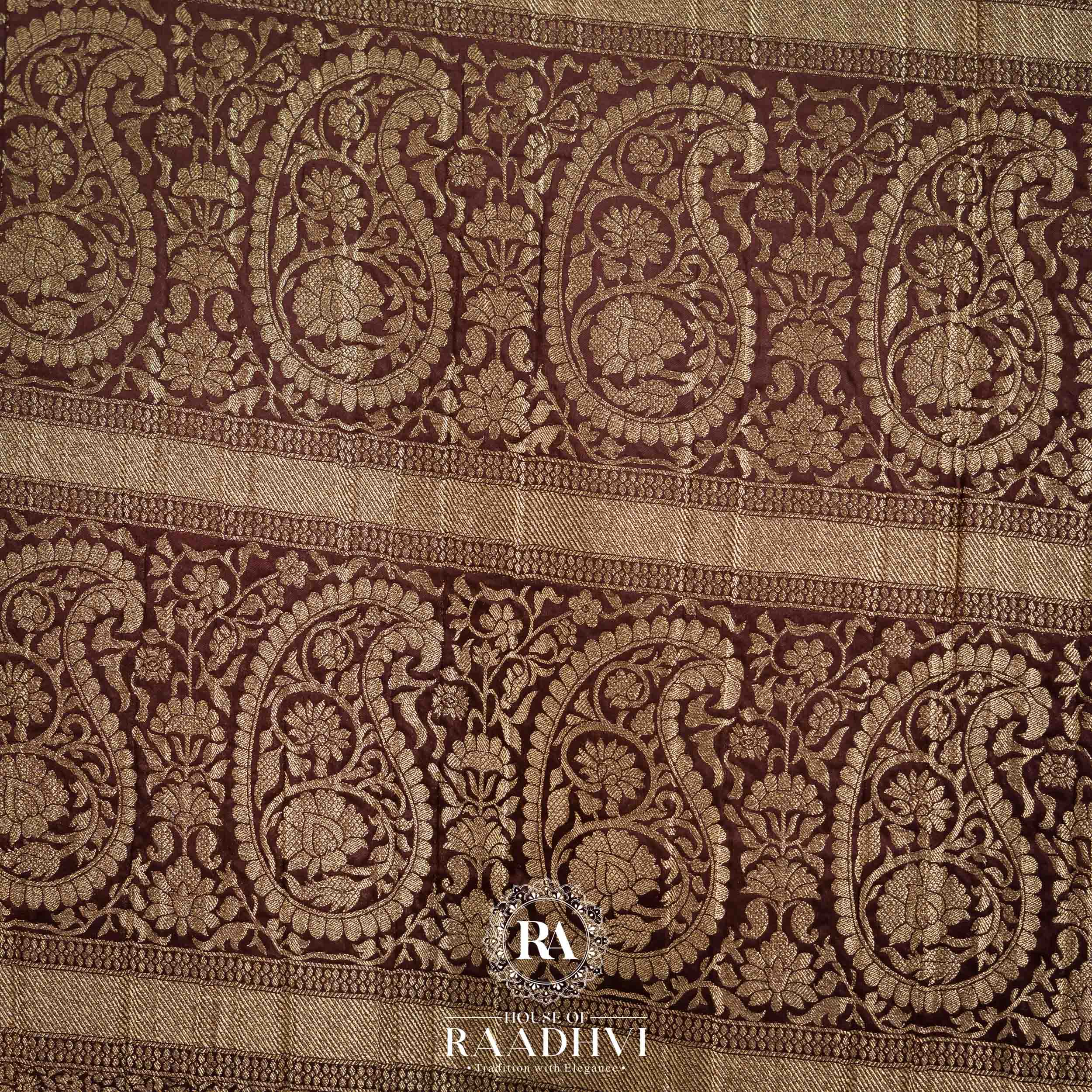 Brown big butta designer soft crepe silk