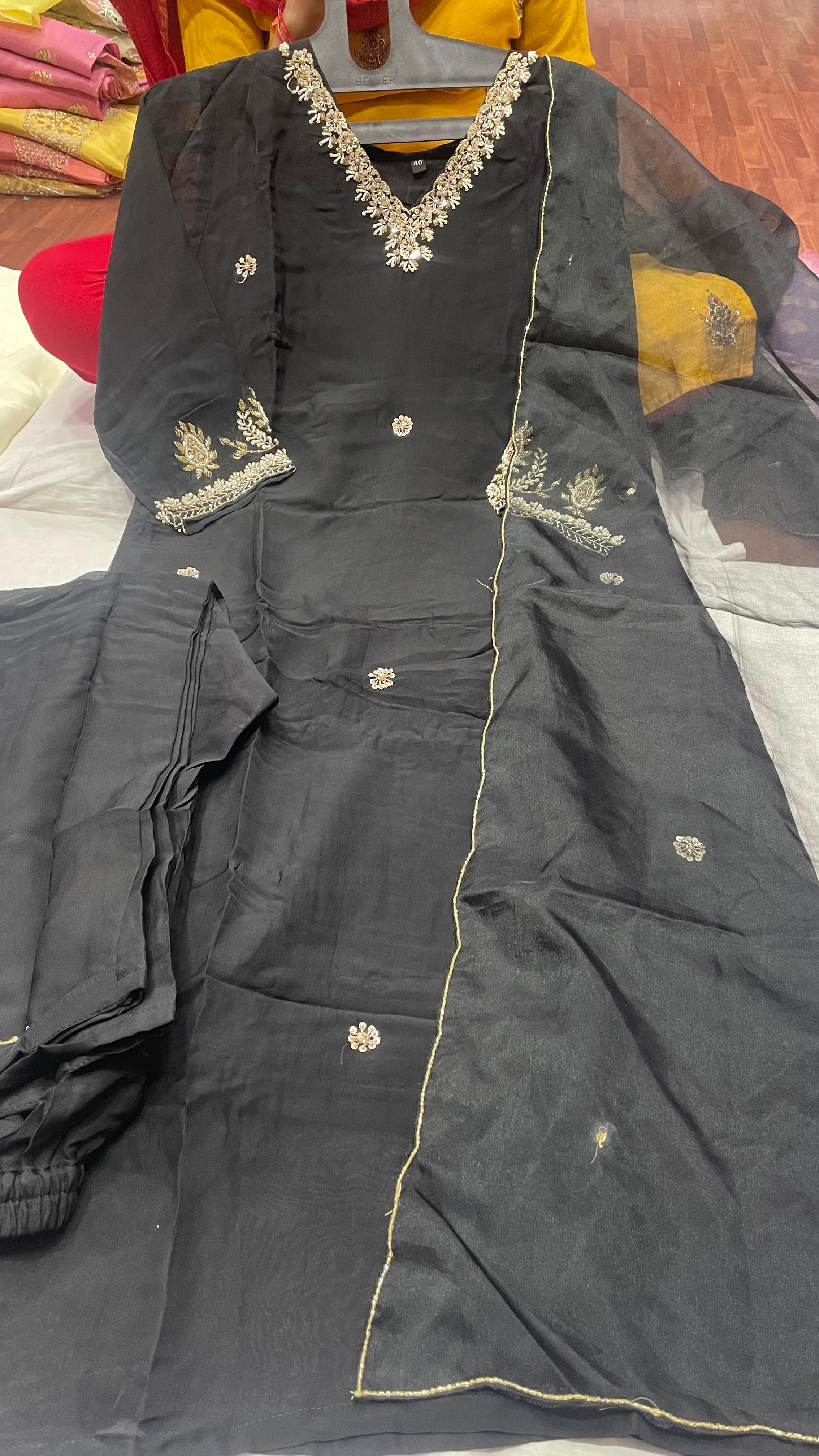 Black work Designer Handwork kurtha