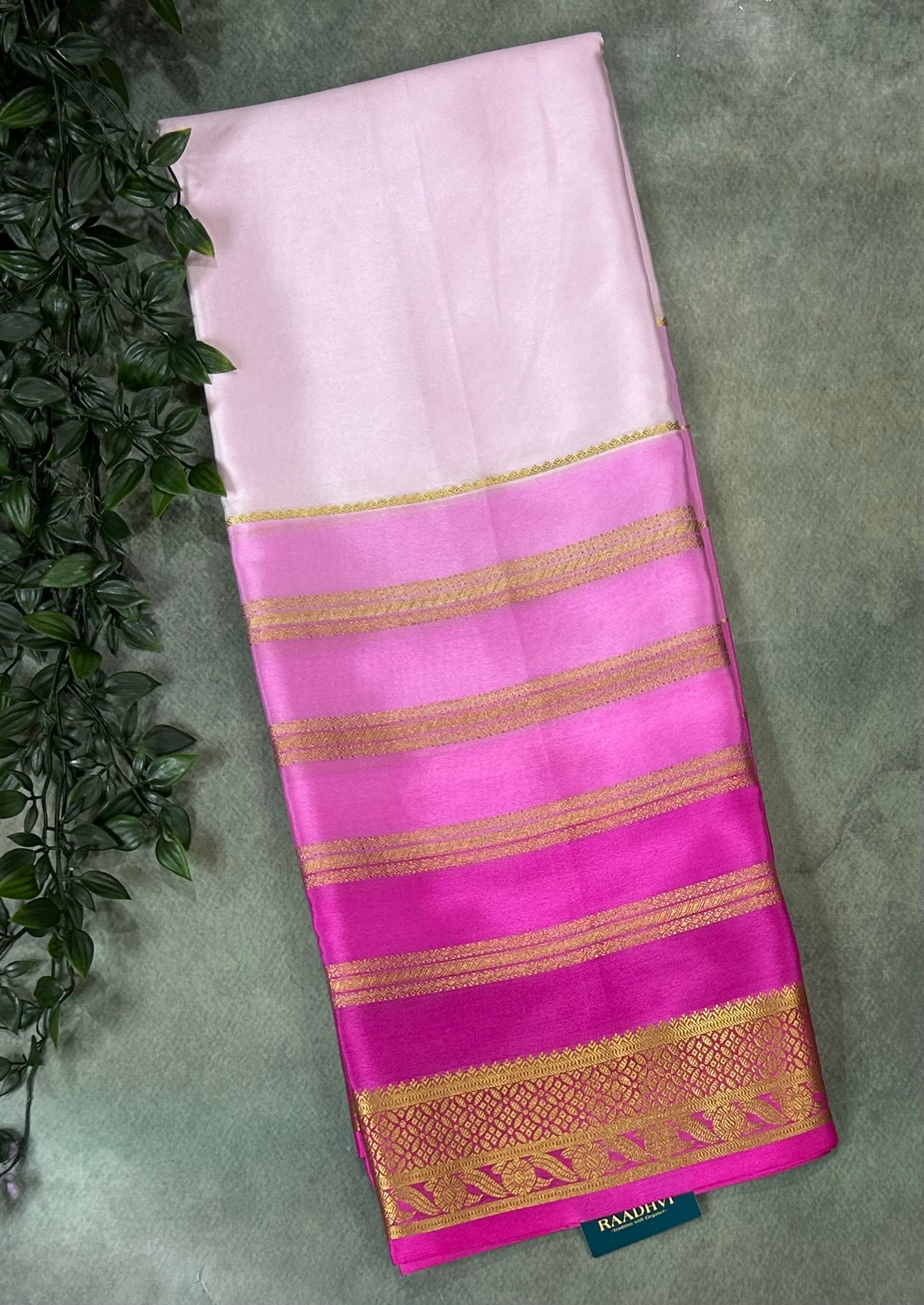 Multicolour stripes pure Mysore silk 102 saree