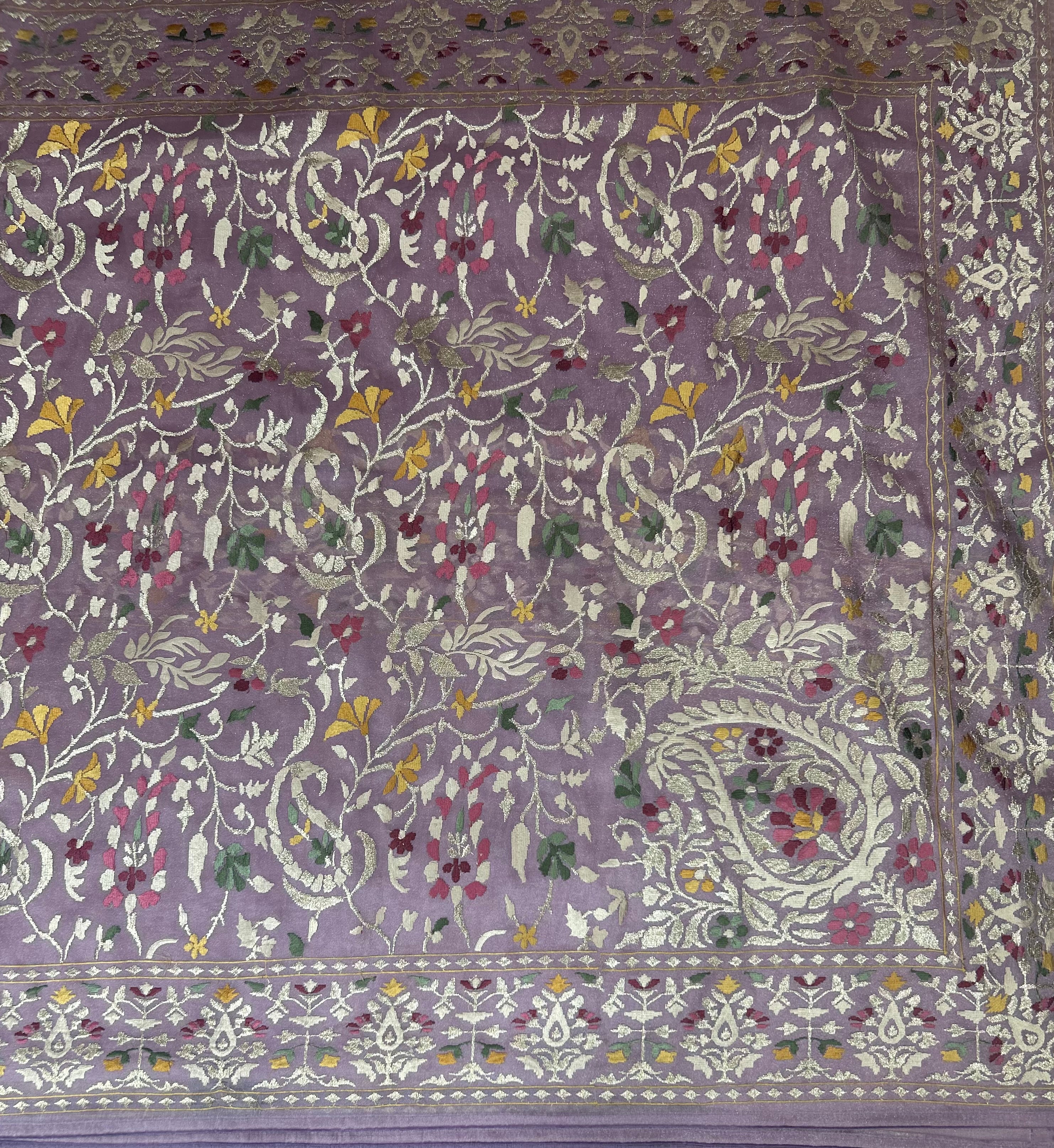 Lavender small border tissue paithani 102 saree