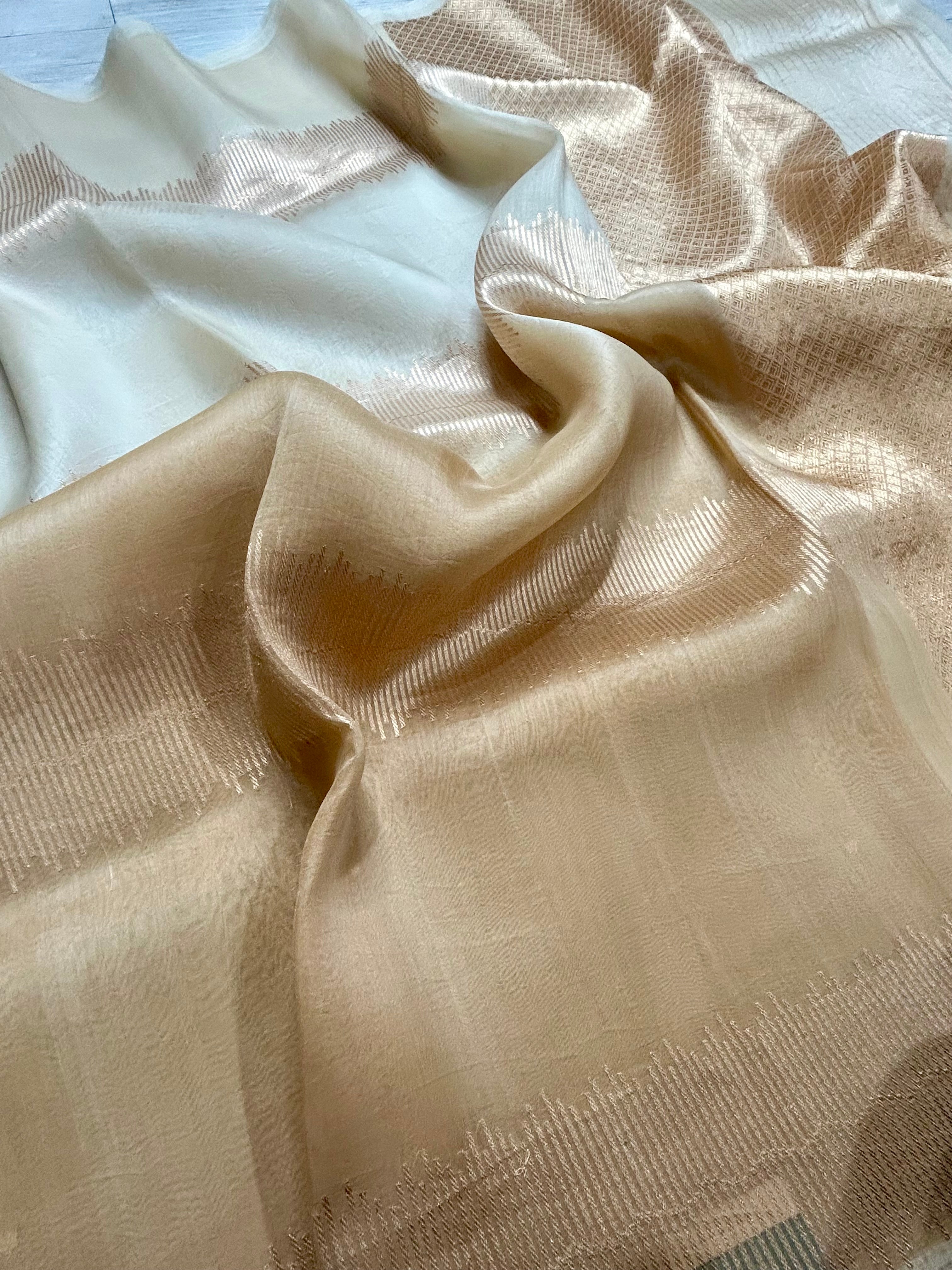 Multitone pure kora 104 organza silk saree