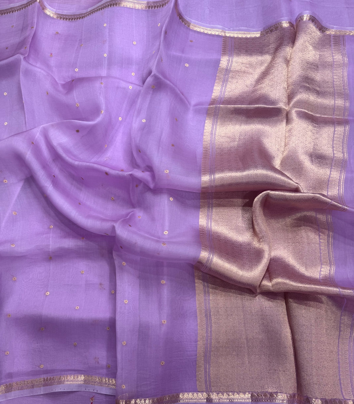 Light violet pure Kora Organza Saree 111