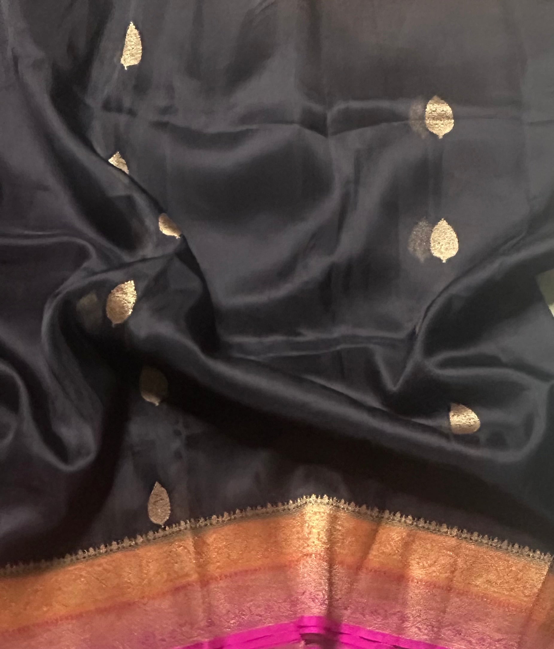 Black  pure kora organza 103 saree