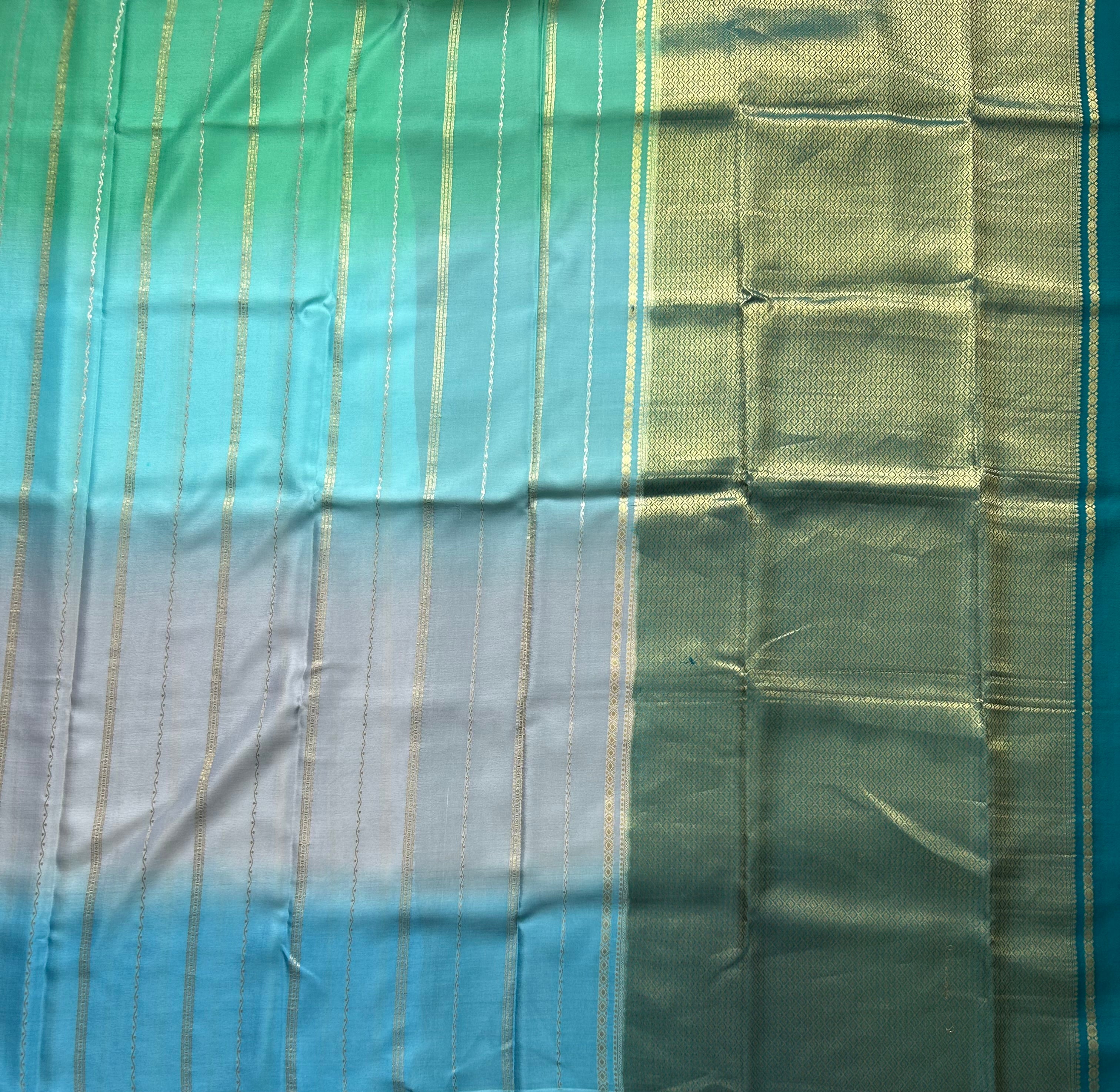 Rankart-103 borderless pure mysore crepe silk saree