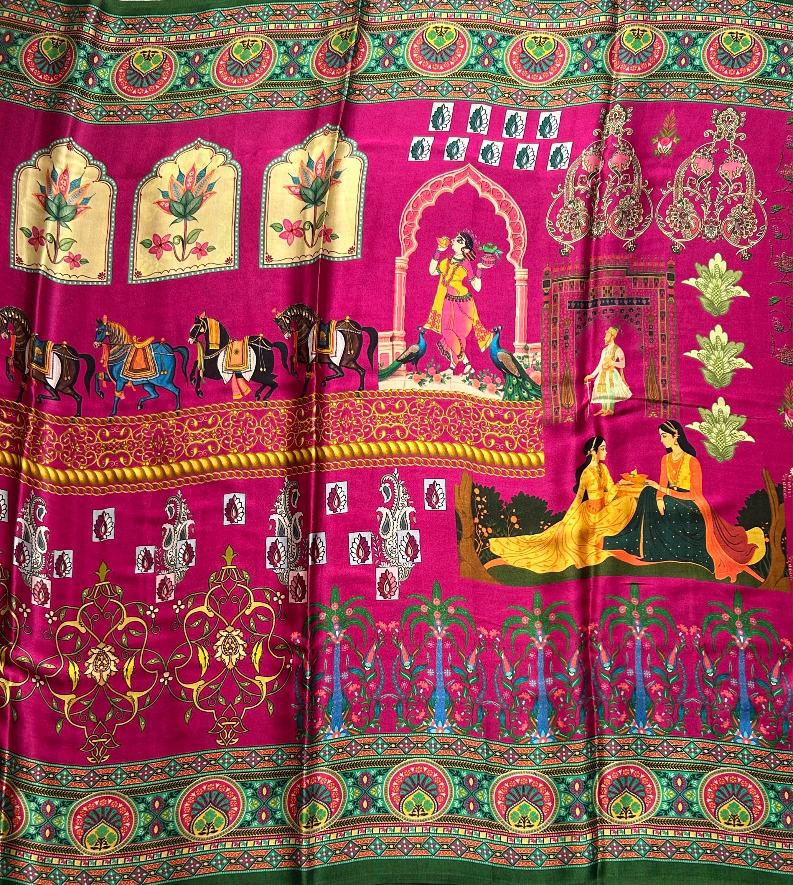 Multicolour digital printed modal crepe 103 saree