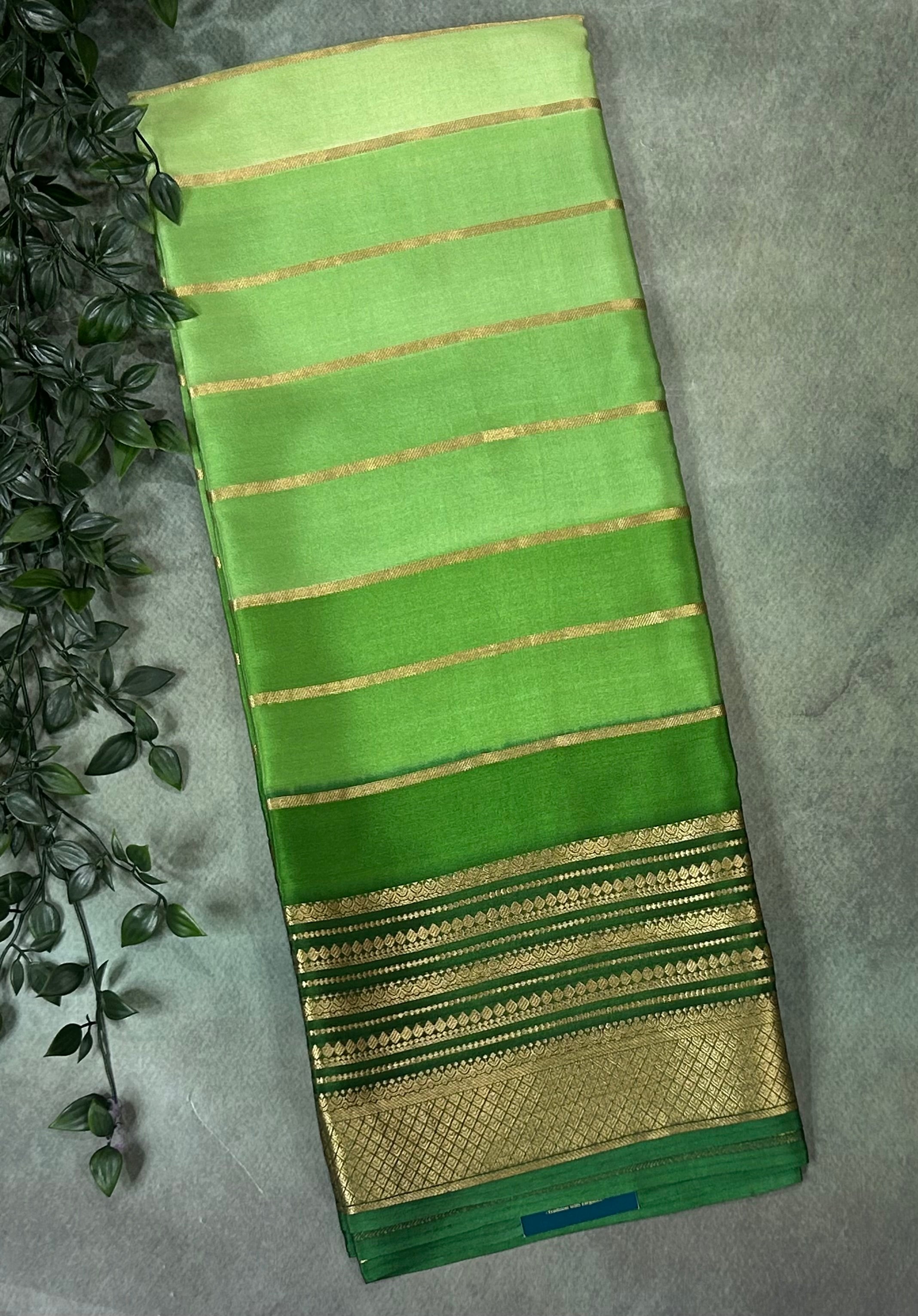 Multicolour stripes pure Mysore silk 102 saree