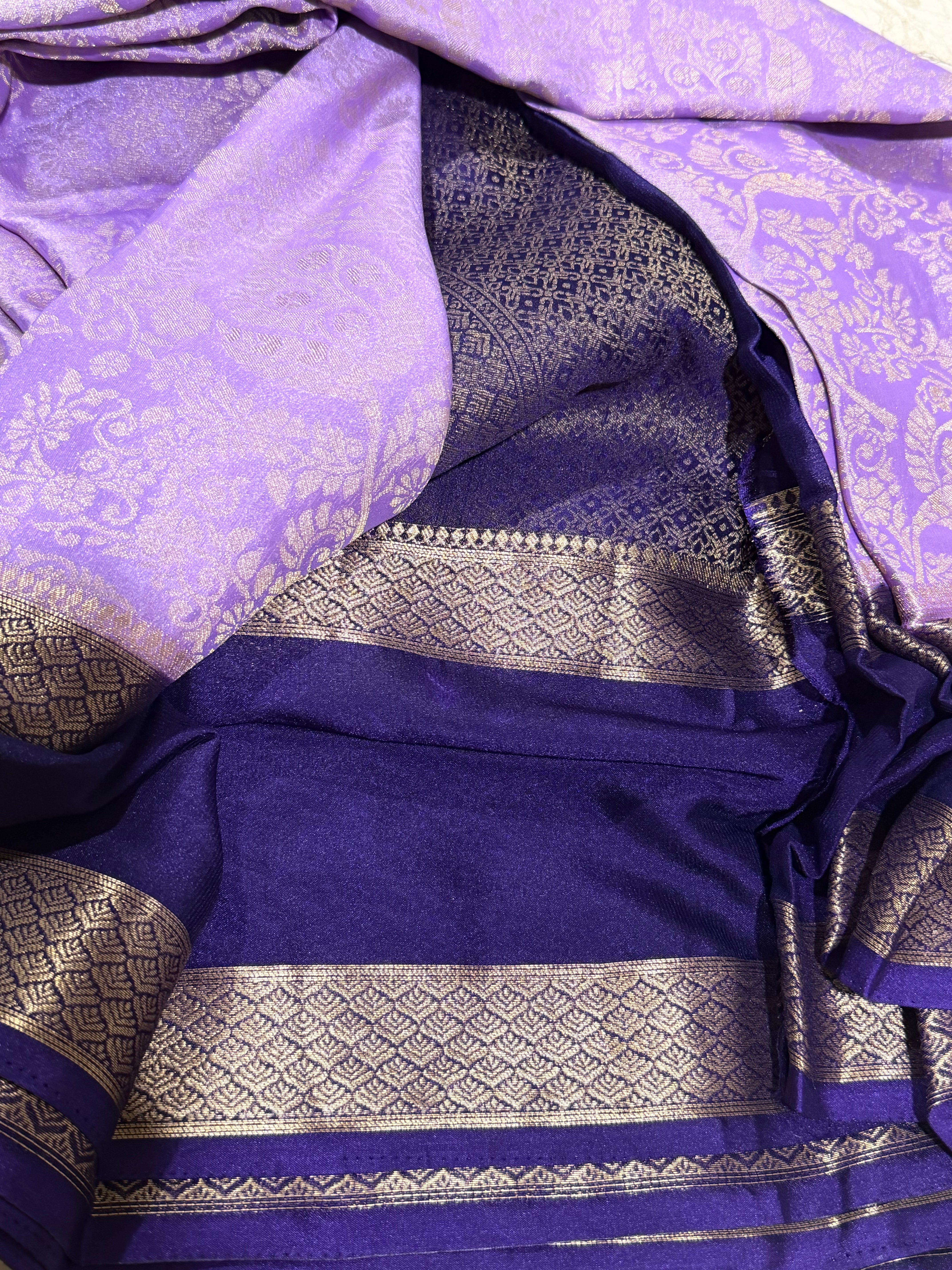 Lilac Brocade Semi Mysore Silk Saree 108 (Copy 2)