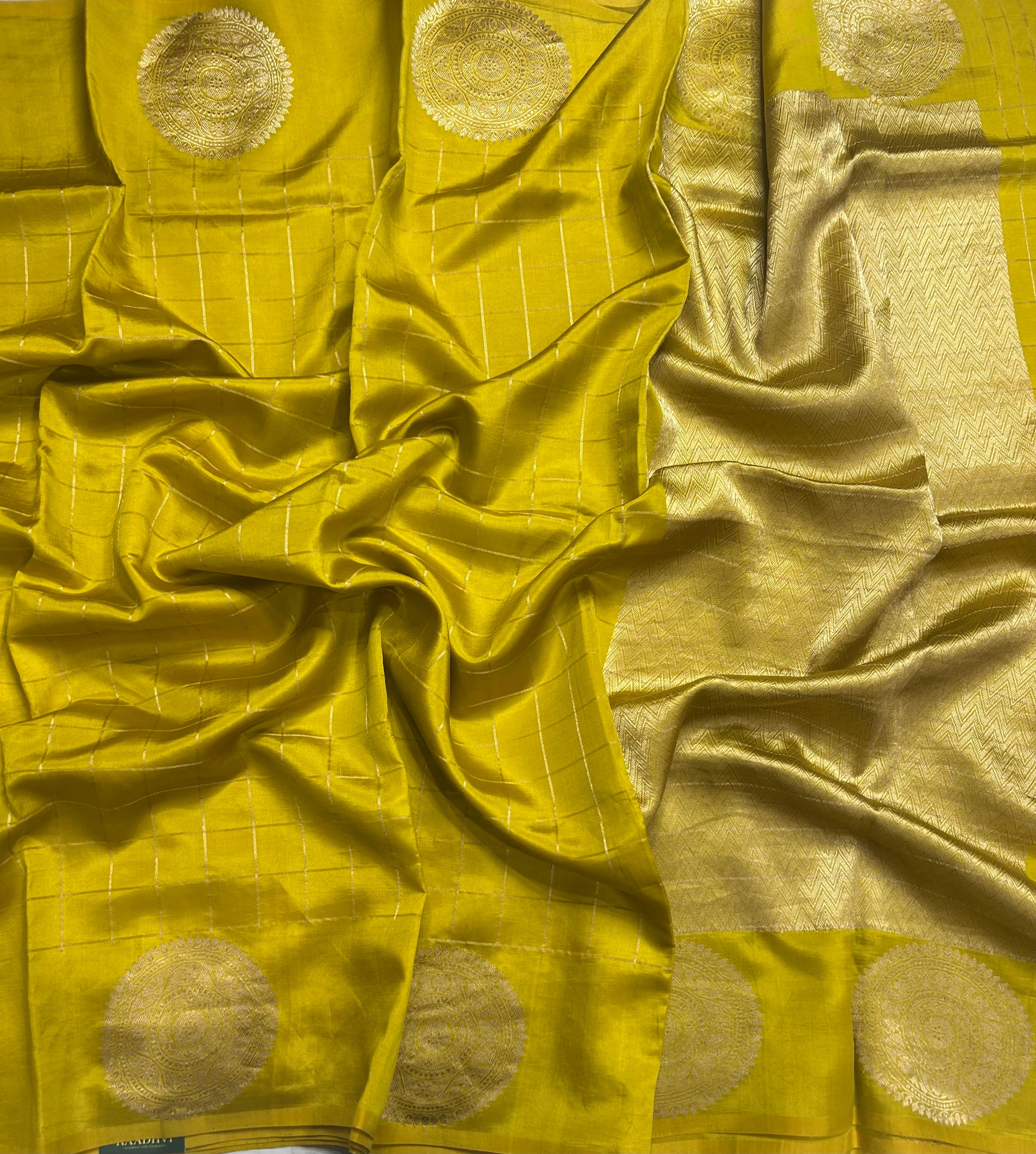 Yellow benarasi lightweight silk 105 saree