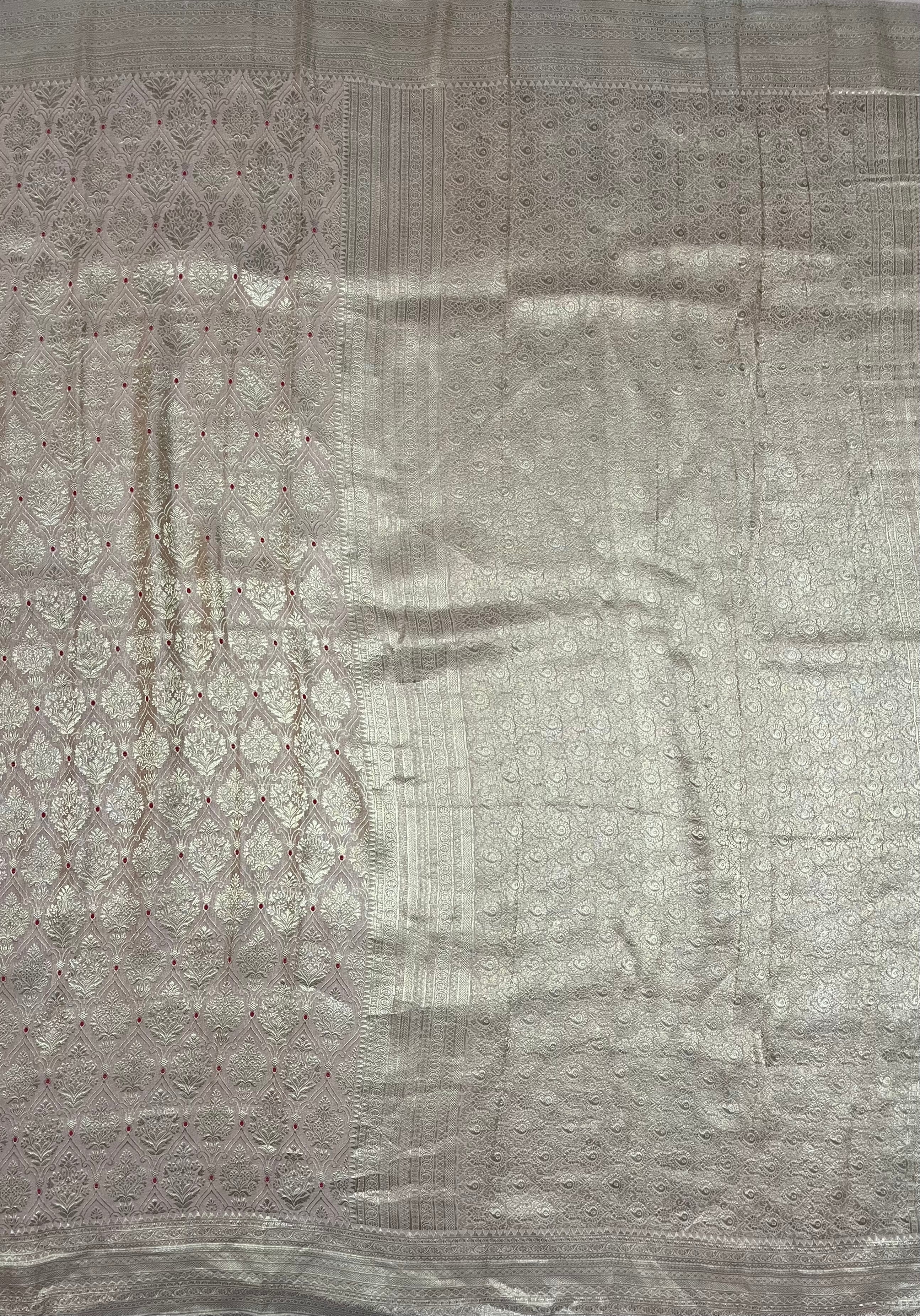 Peach brocade pure mysore silk 104 saree