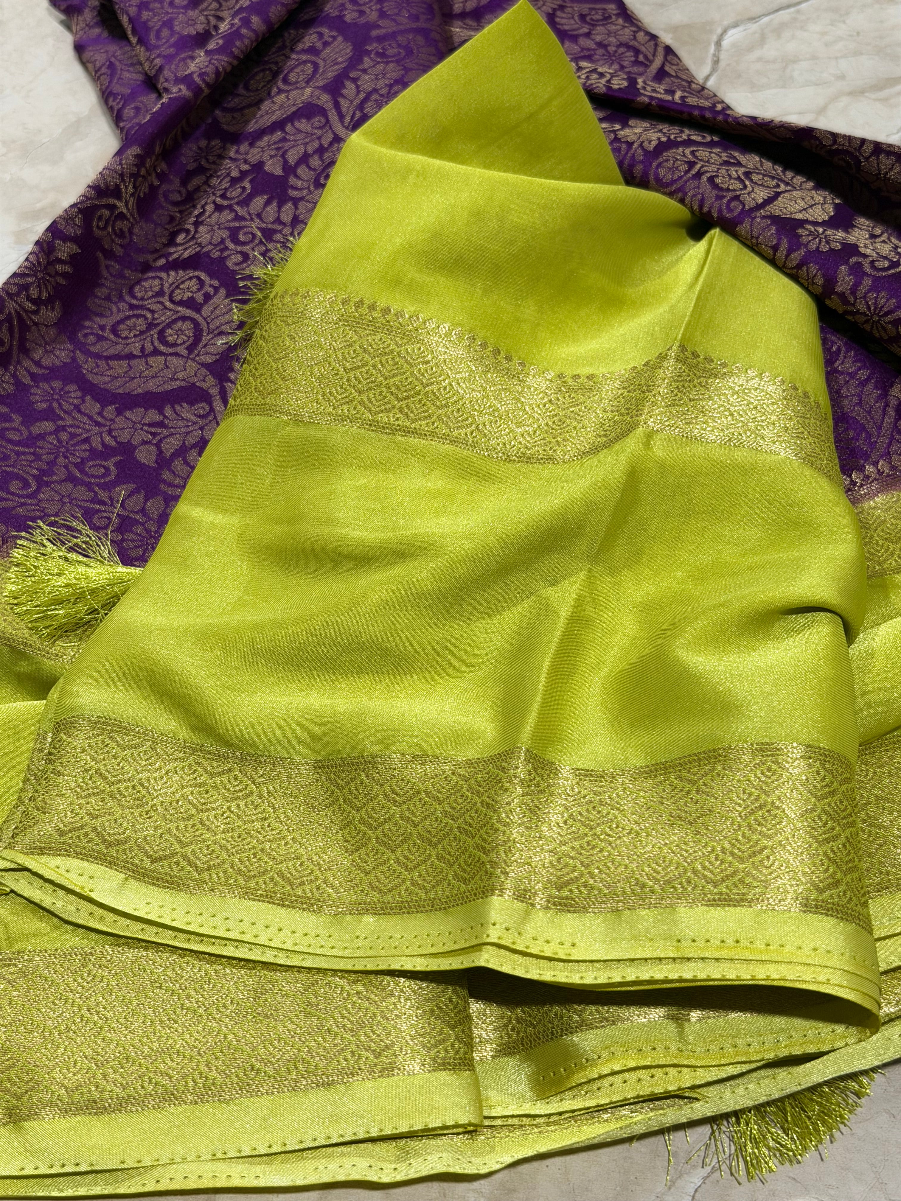 Purple Brocade Semi Mysore Silk Saree 108 (Copy 5)