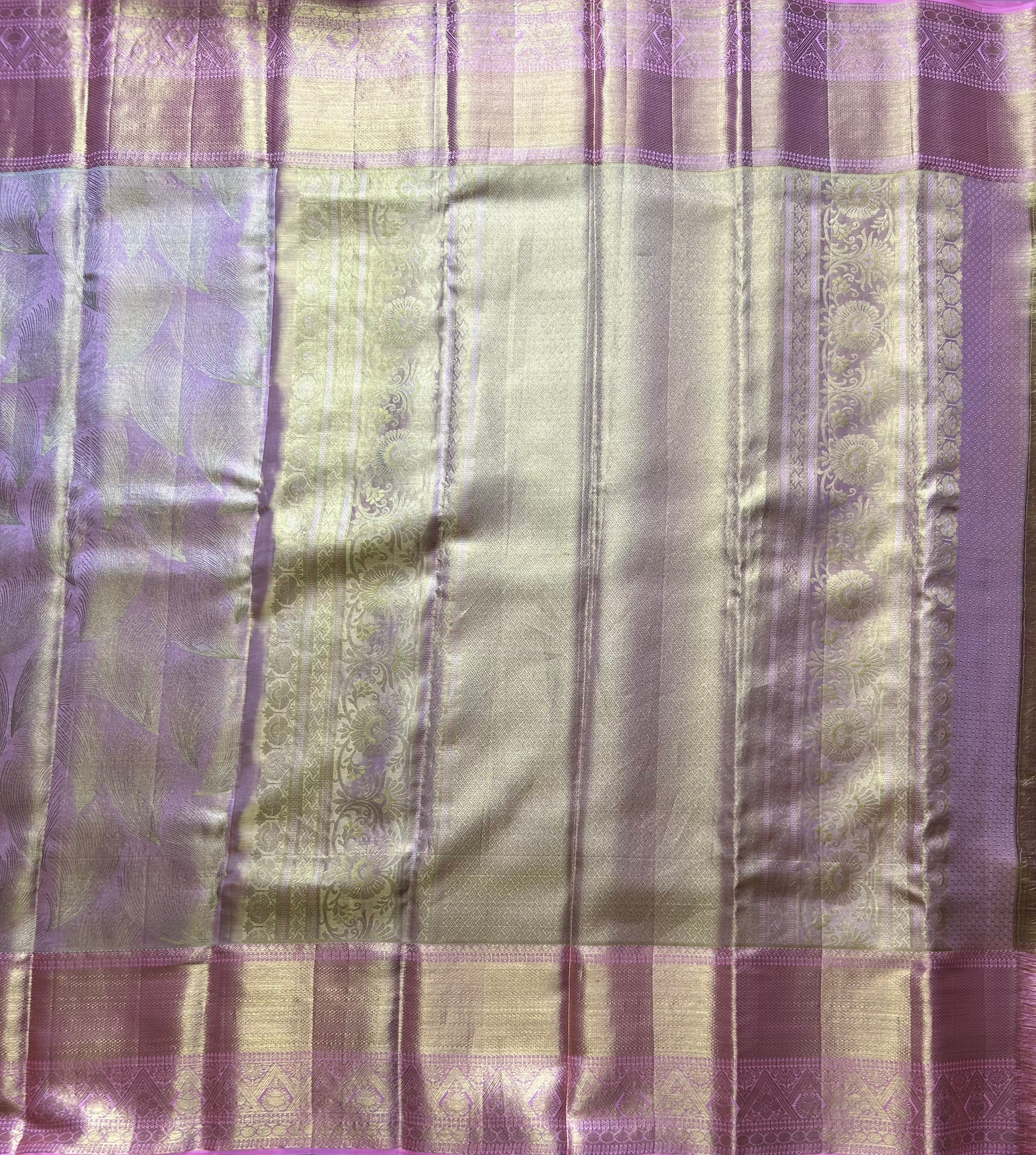 Pastel pink brocade pure Kanchipuram silk-103 saree