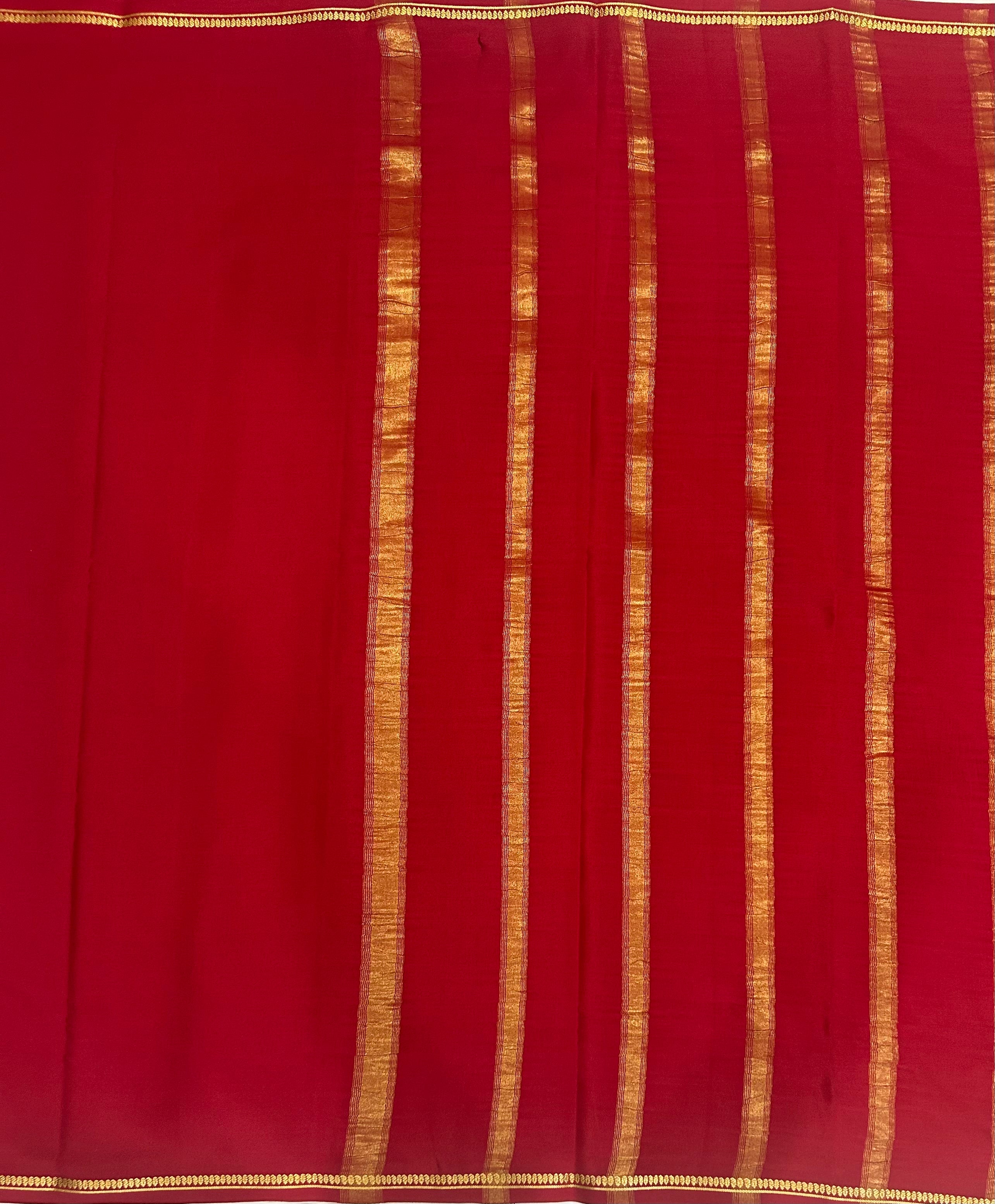 Maroon half inch border pure Mysore silk 102 saree