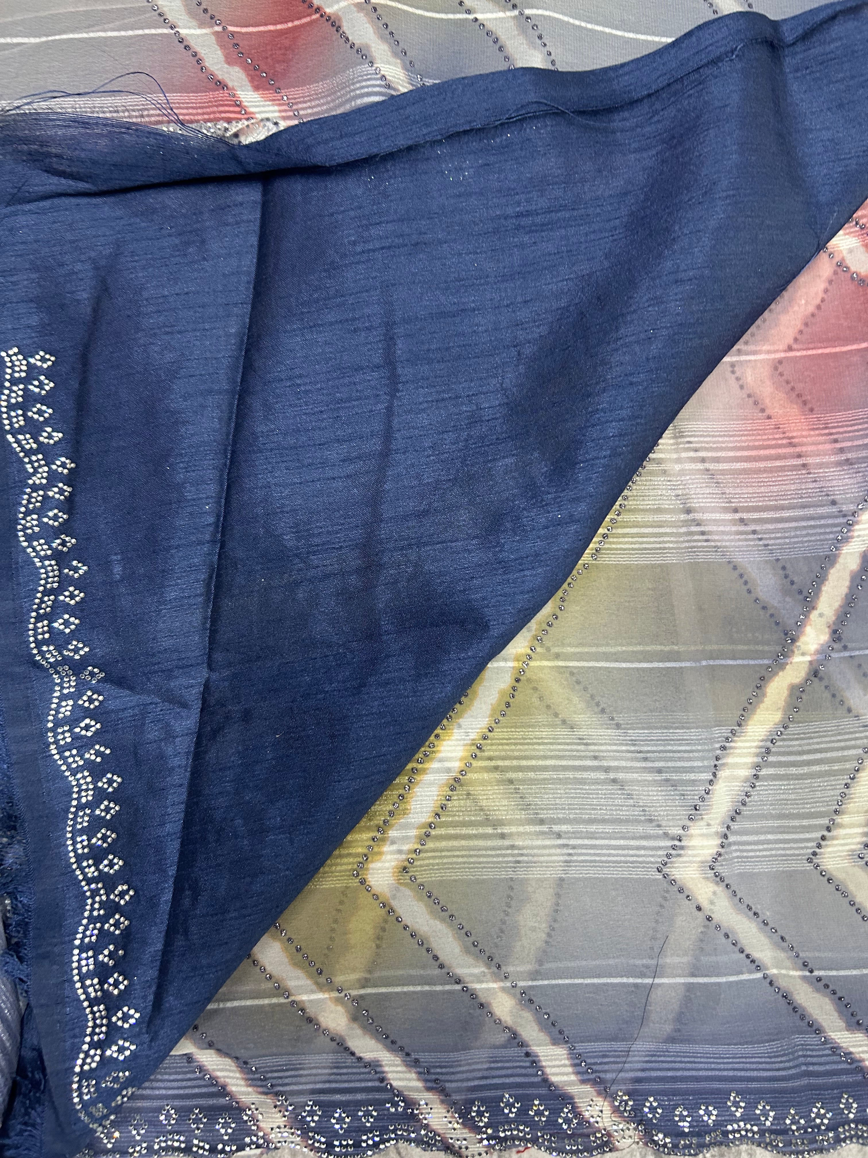Multicolour stripes party wear saree