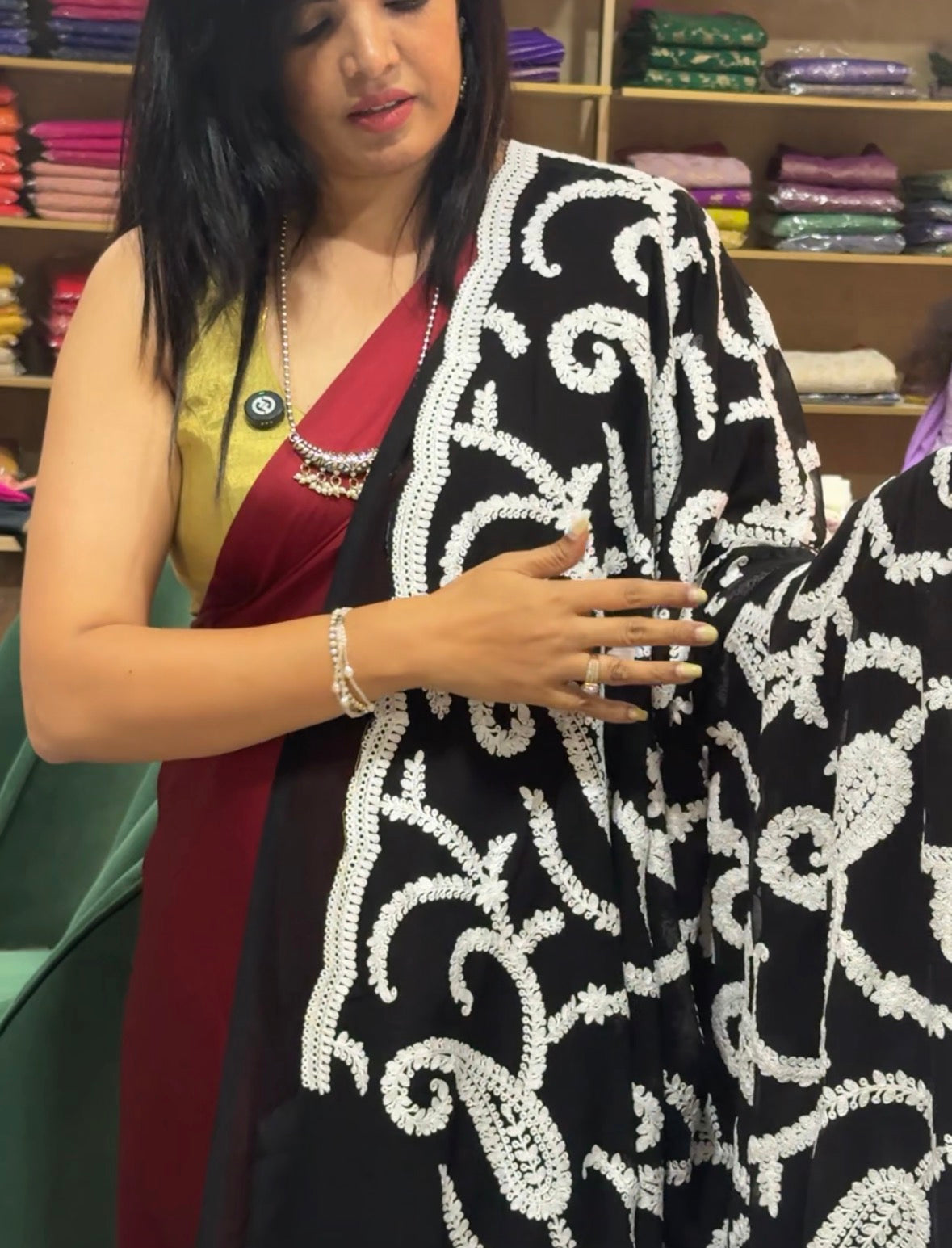 Black embrodiery(2) chikankari georgette-11 saree