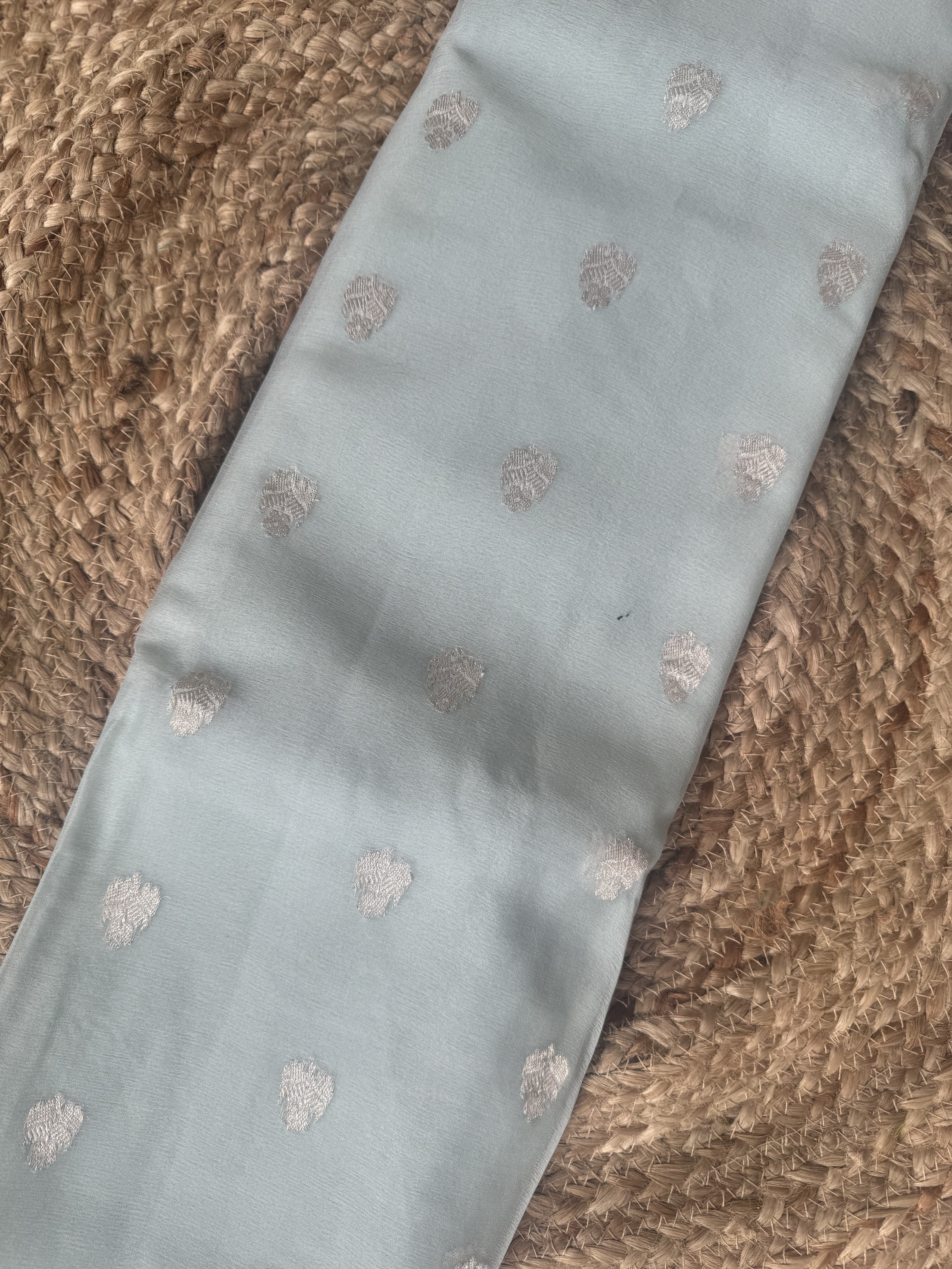 Pastel blue pure chiffon saree