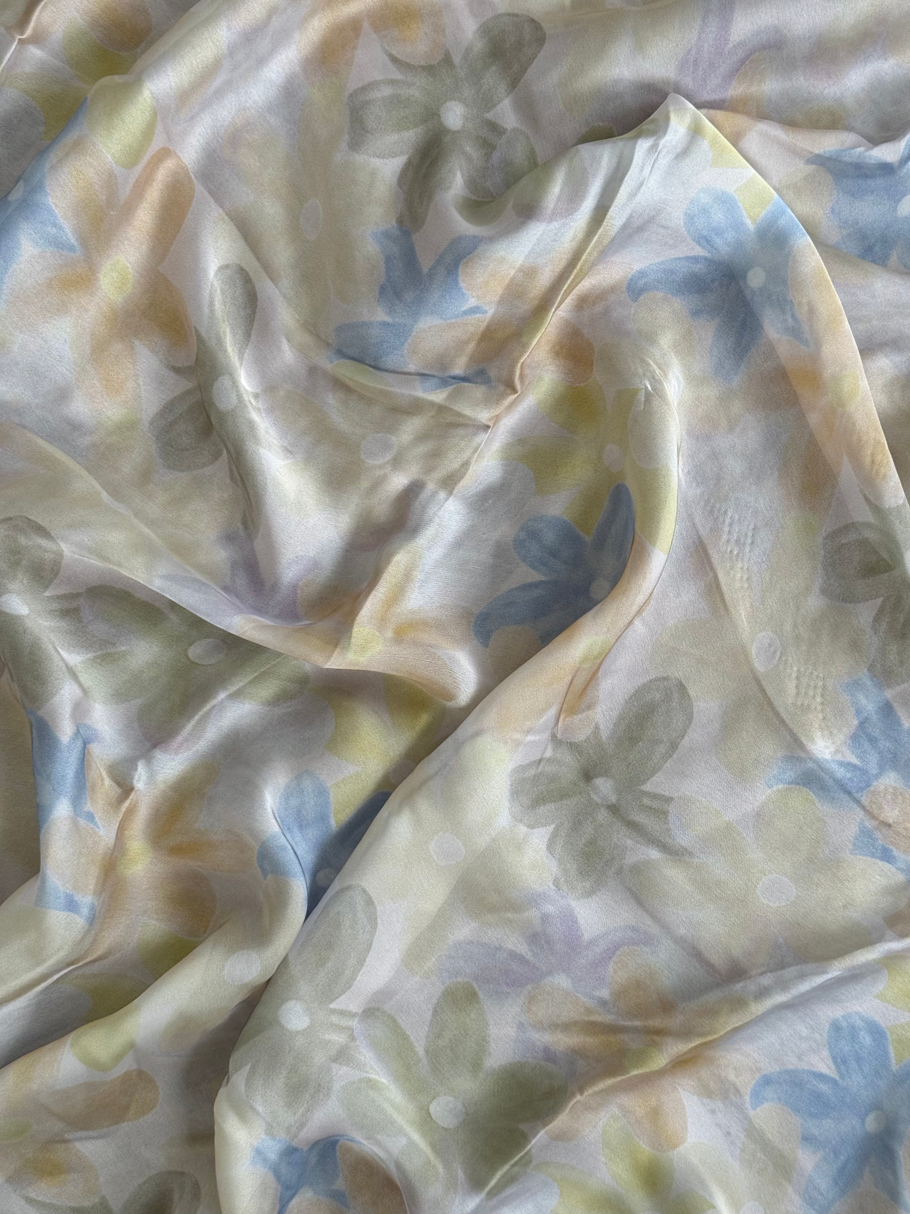 Yellow digital stone party wear satin saree