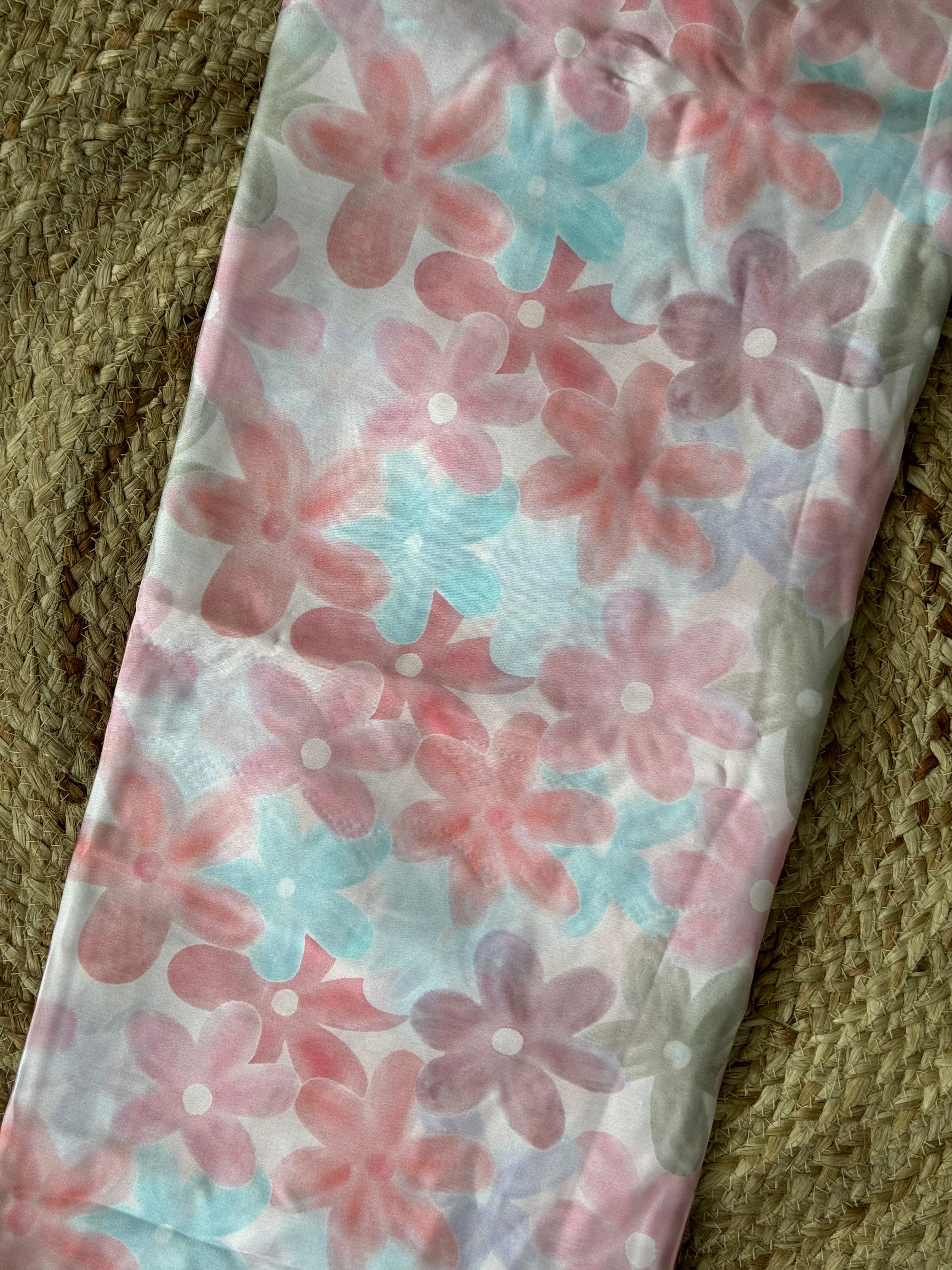 Pink digital stone party wear satin saree