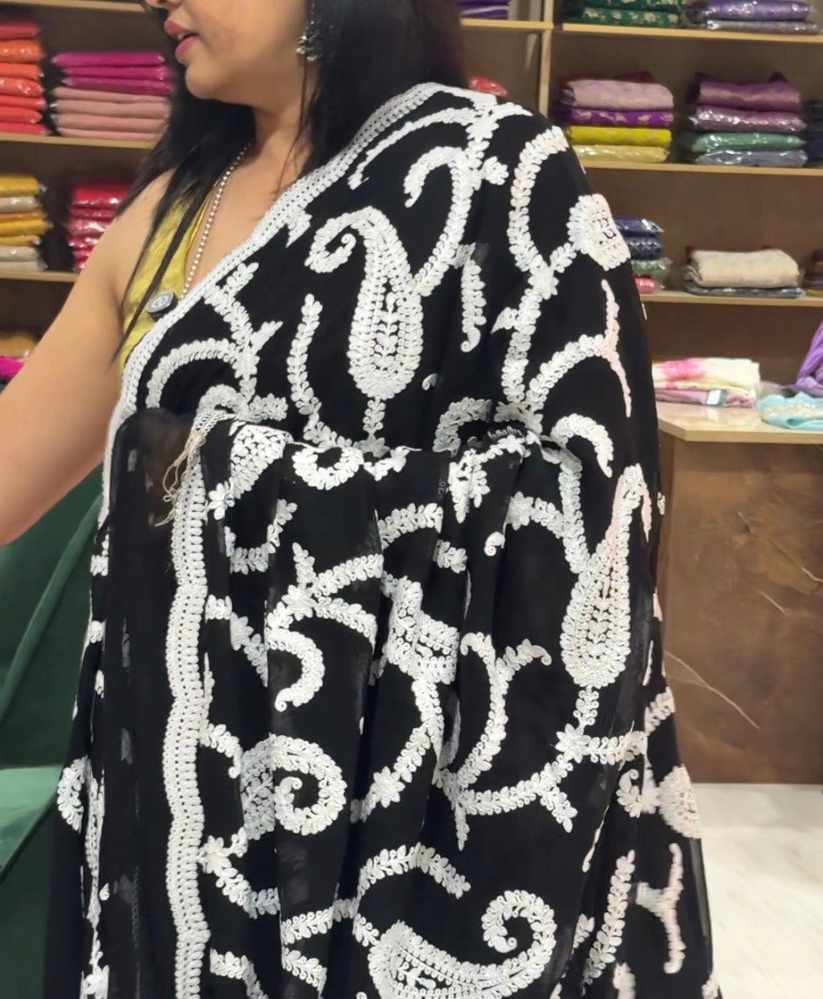 Black embrodiery(2) chikankari georgette-11 saree