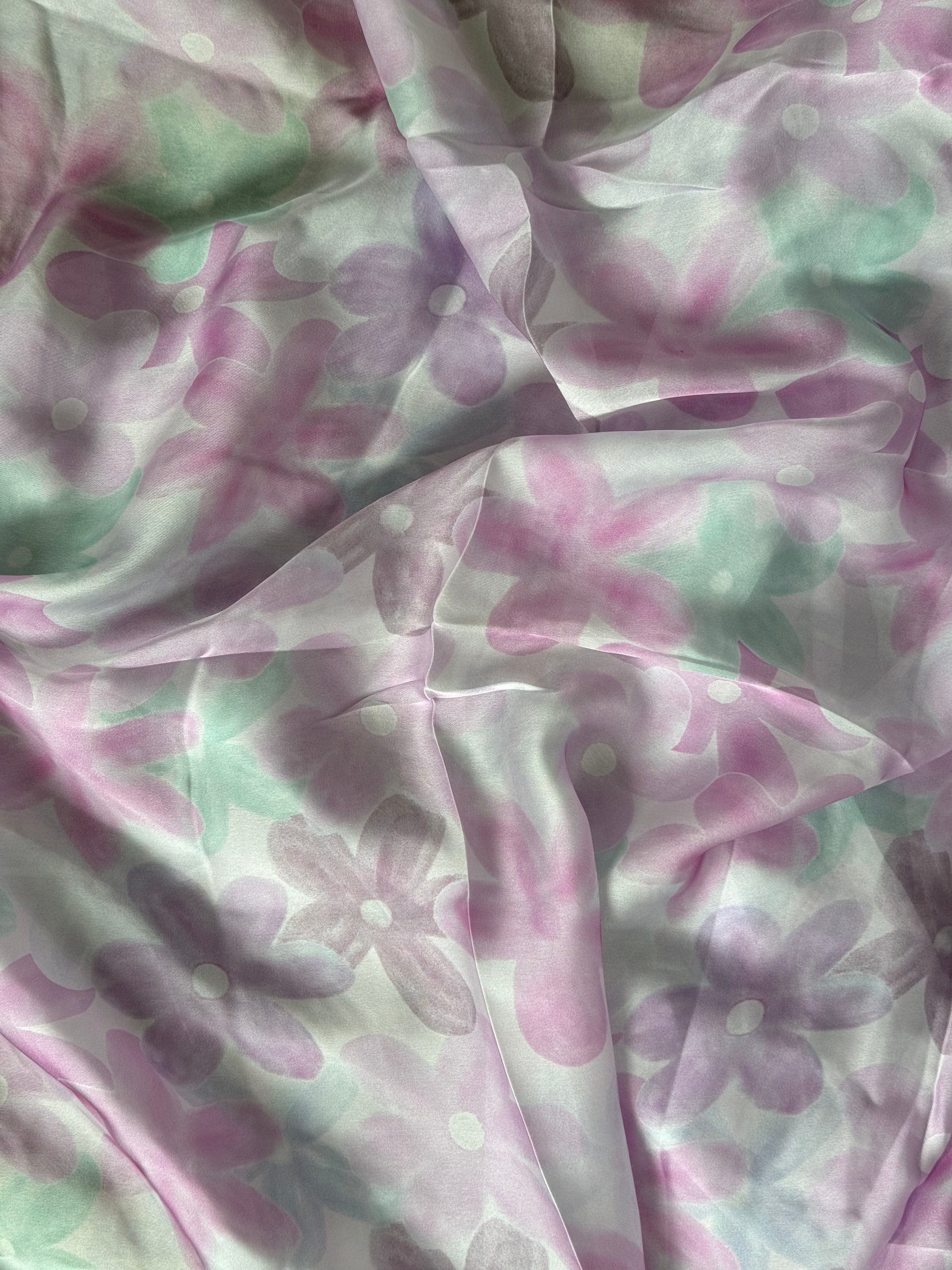 Lavender digital stone party wear satin saree