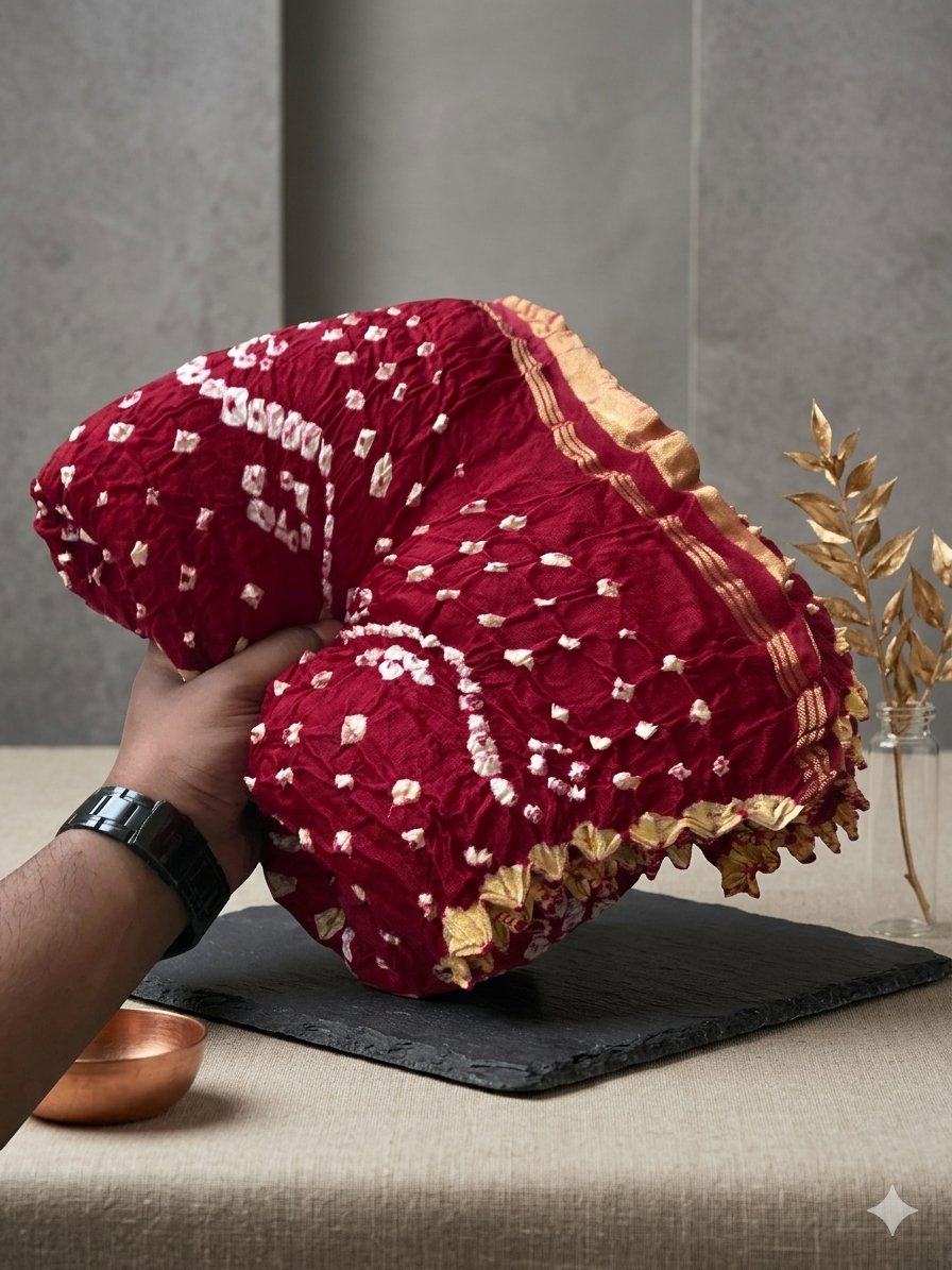 Maroon Bandhini 104 saree