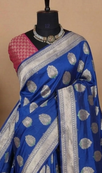Nitha ambani blue pure Kathan 105 saree