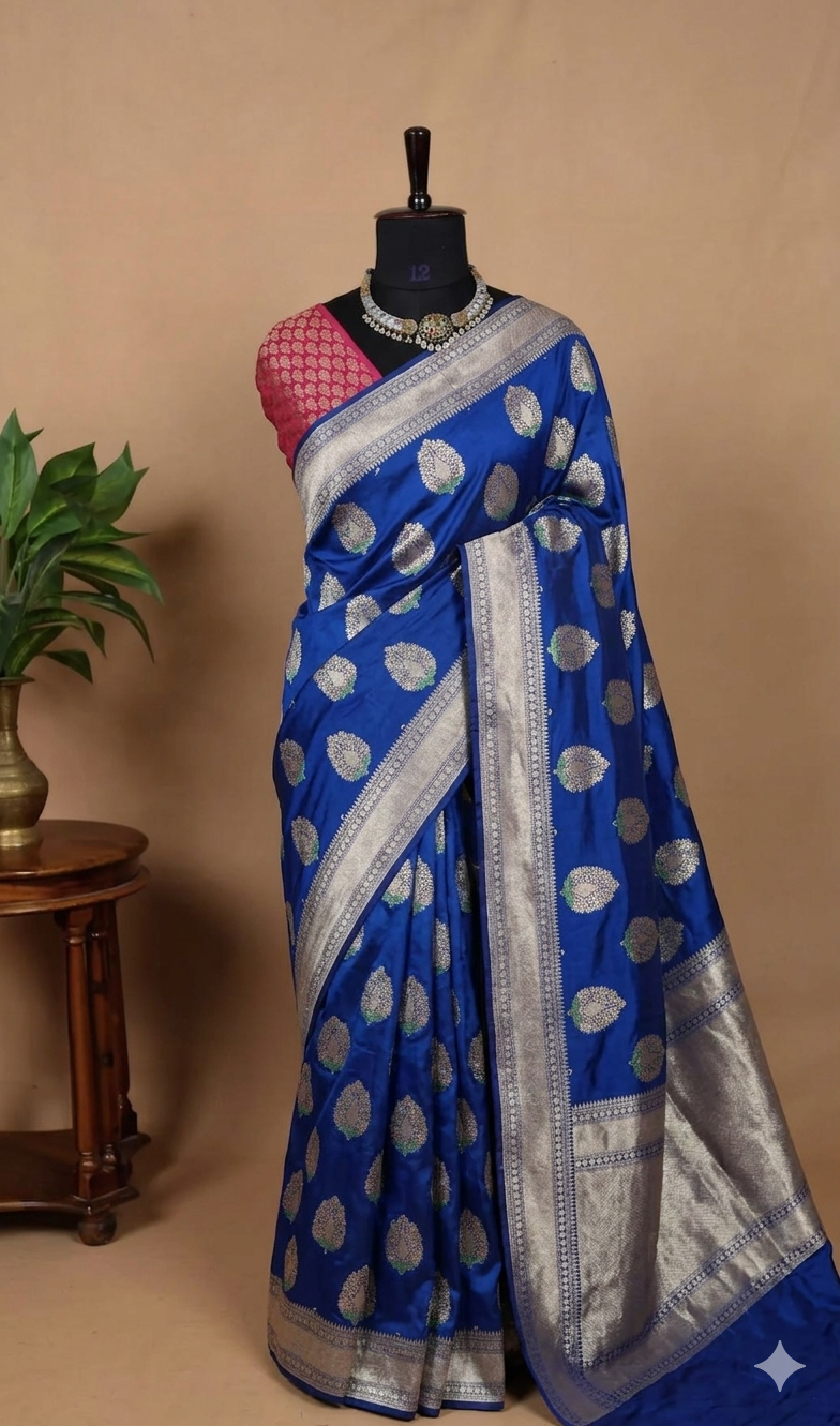 Nitha ambani blue pure Kathan 105 saree