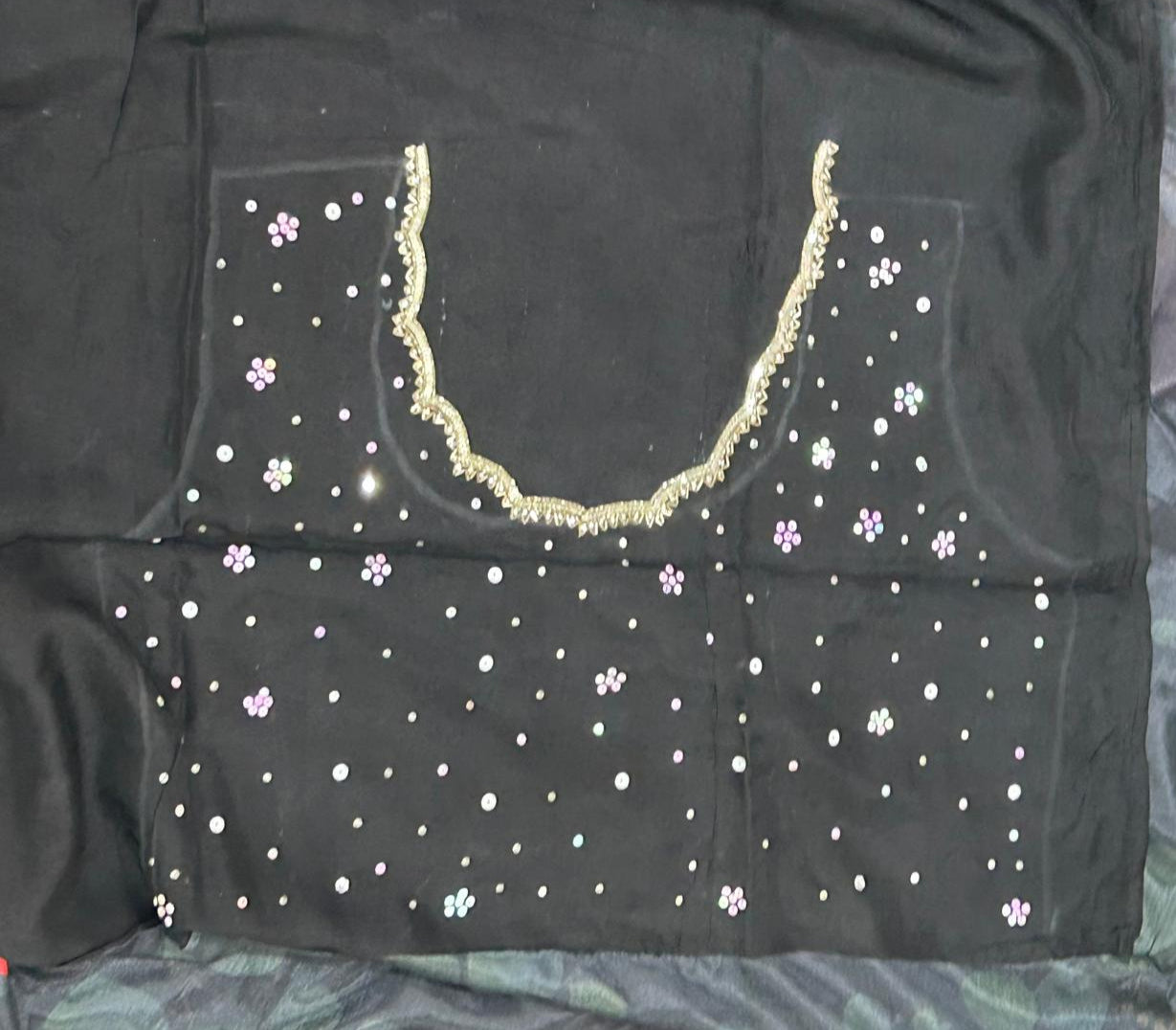 Black 04 digital print satin  crepe party wear saree