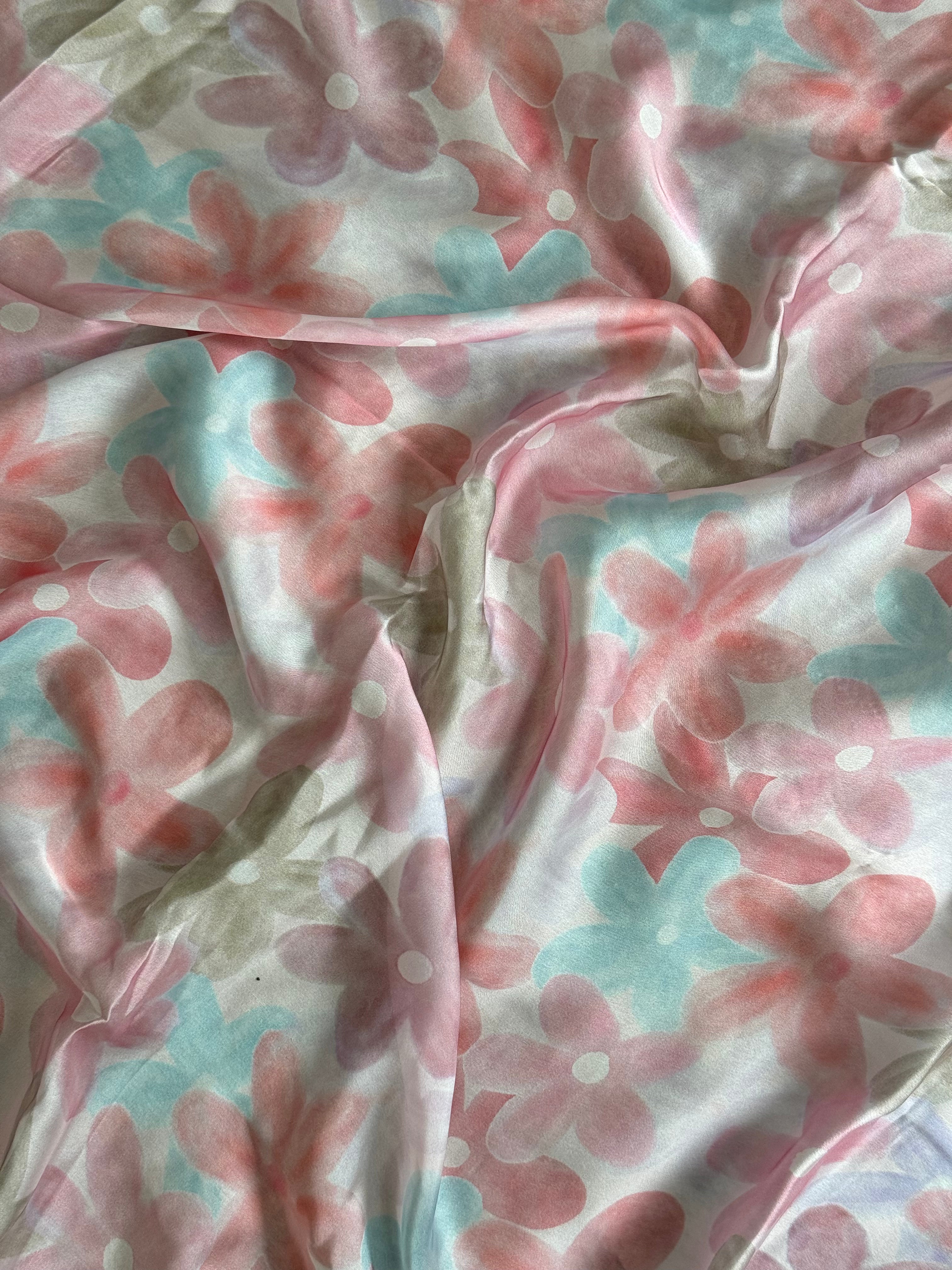 Pink digital stone party wear satin saree