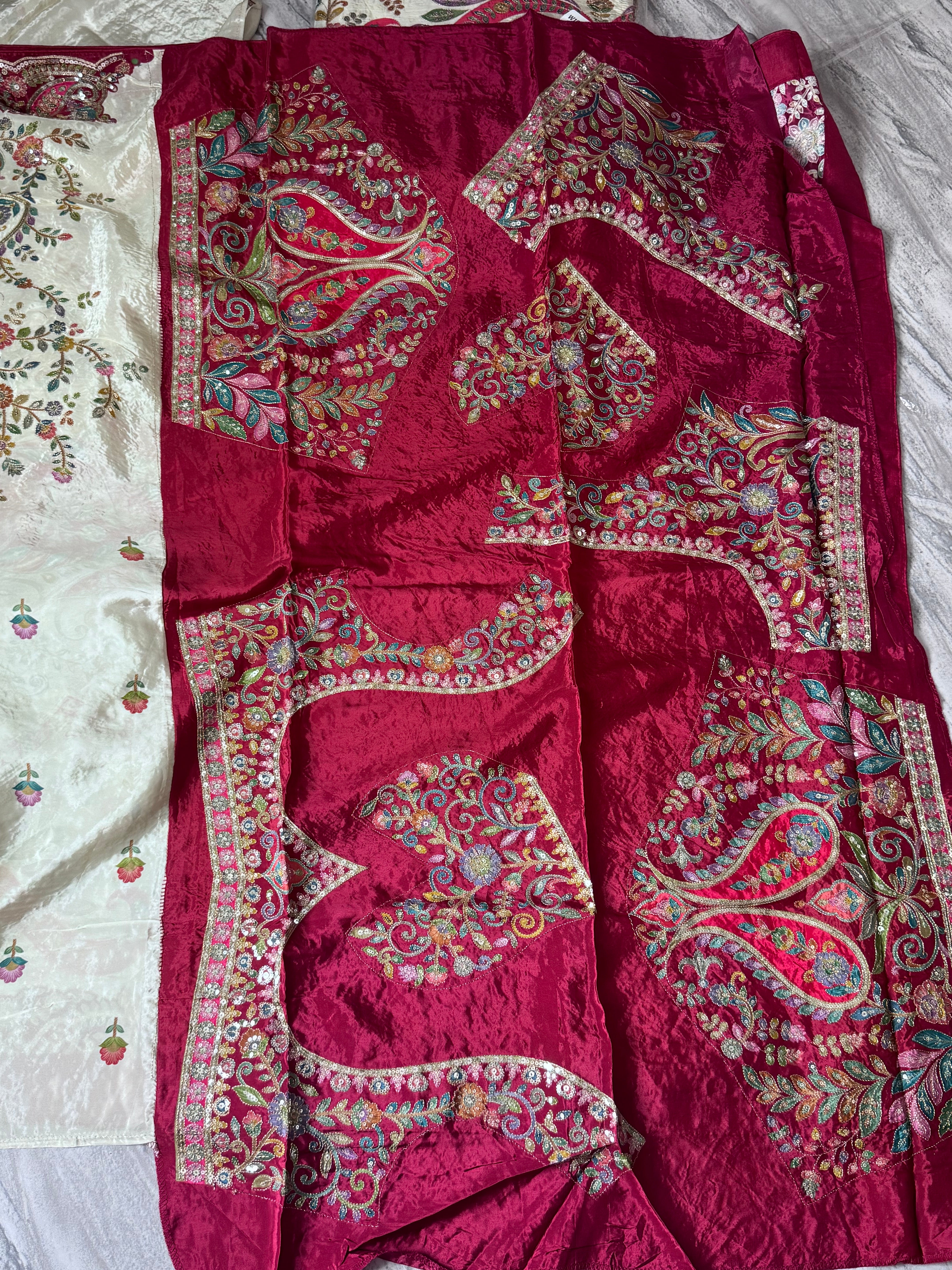 Gold Pashmina Georgette Saree 110