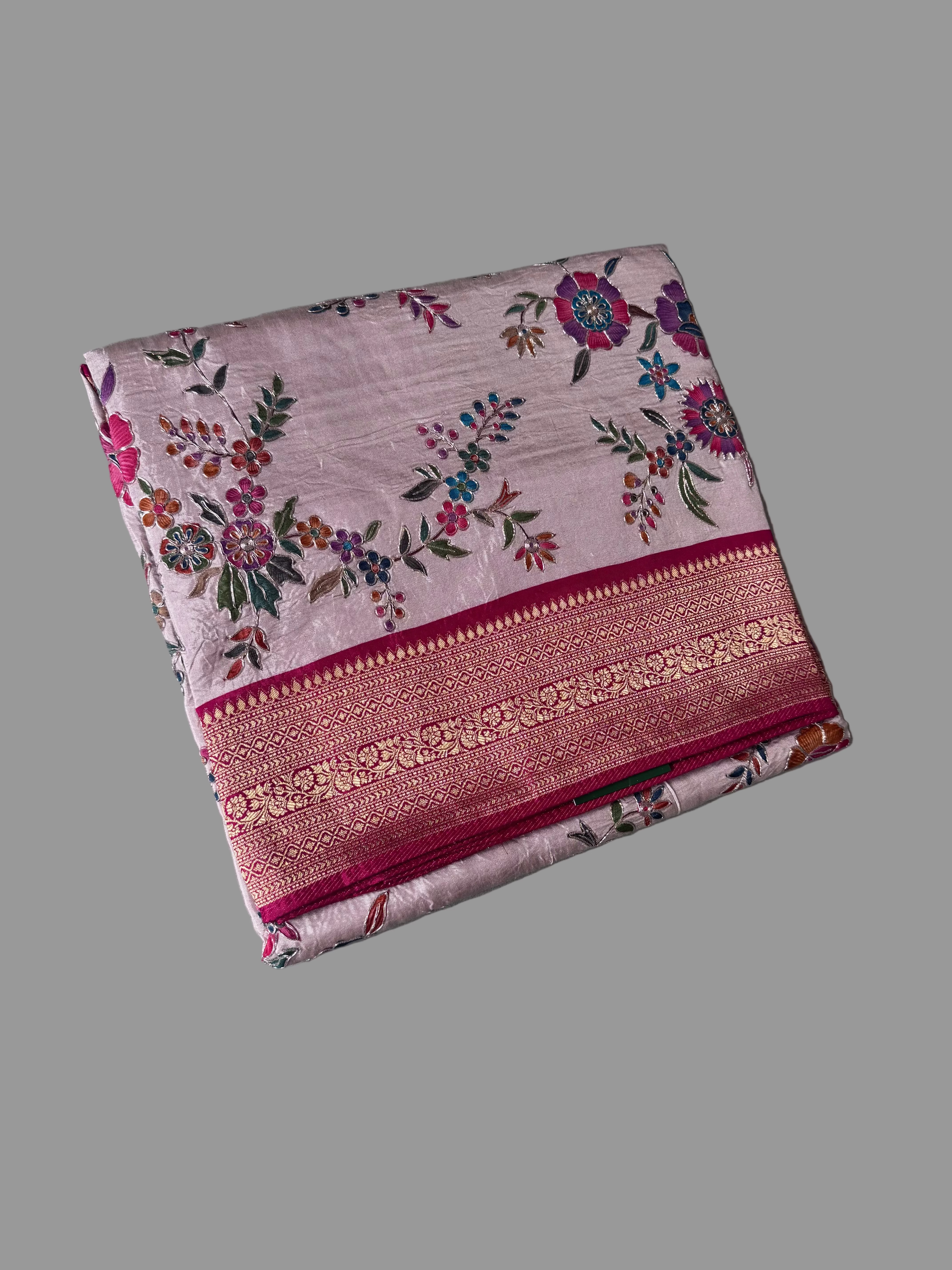 Beige Pashmina Georgette Saree 110