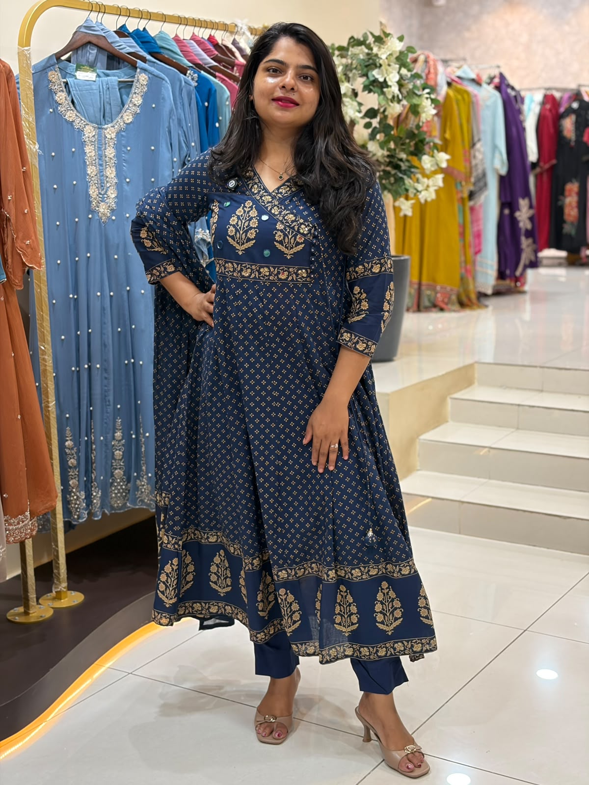 BlueCotton Anarkali Block Print Kurtha 787