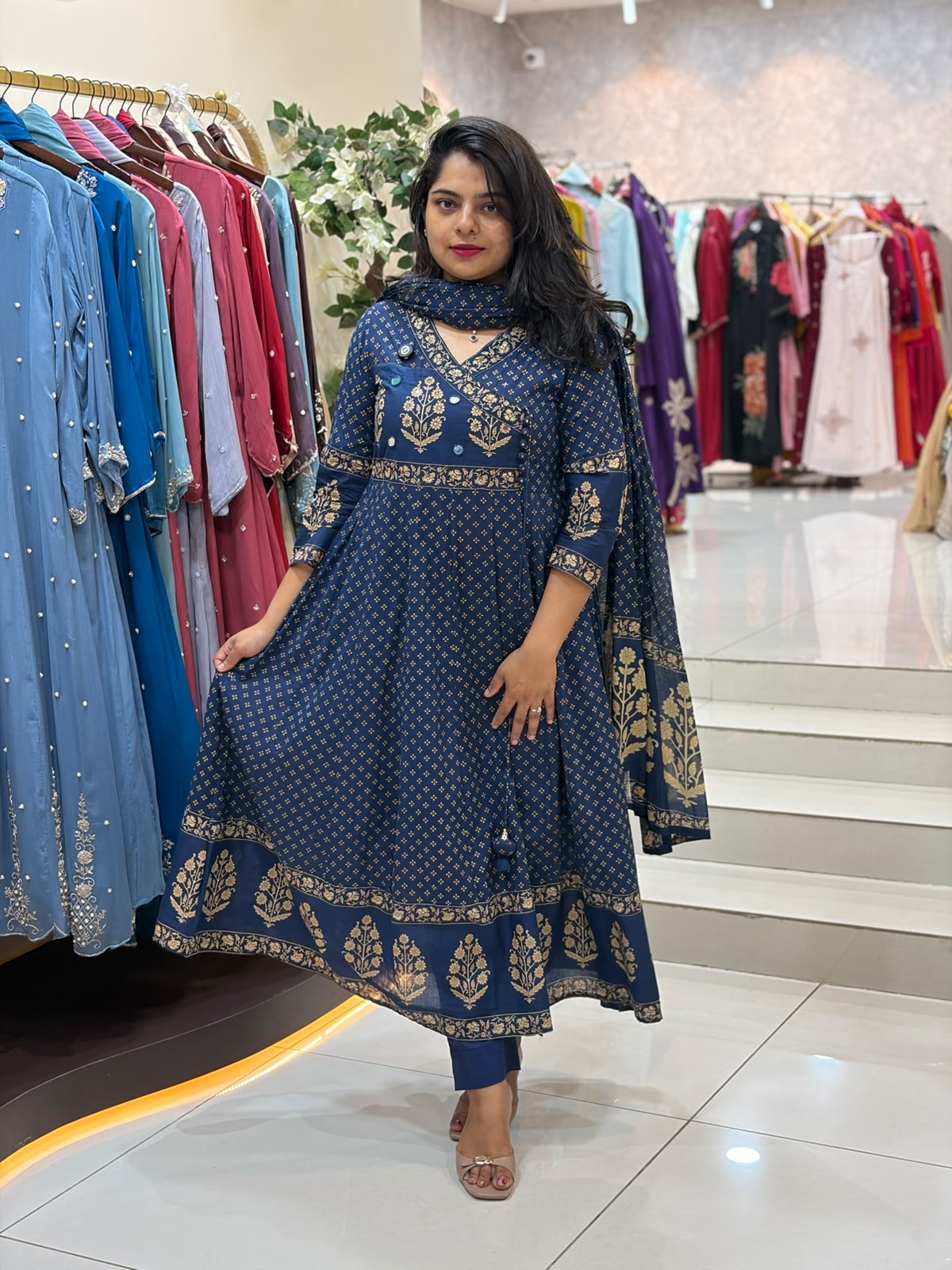 BlueCotton Anarkali Block Print Kurtha 787
